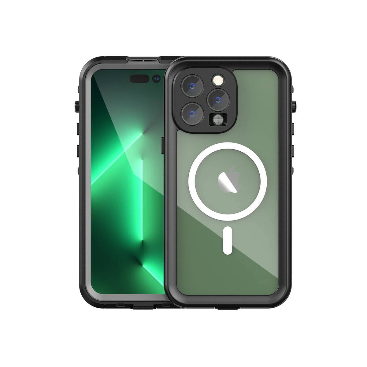 Newface Apple iPhone 14 Pro Max Kılıf Red Pepper Magneticsafe Su Geçirmez Kılıf - Siyah-Gri — görsel 11
