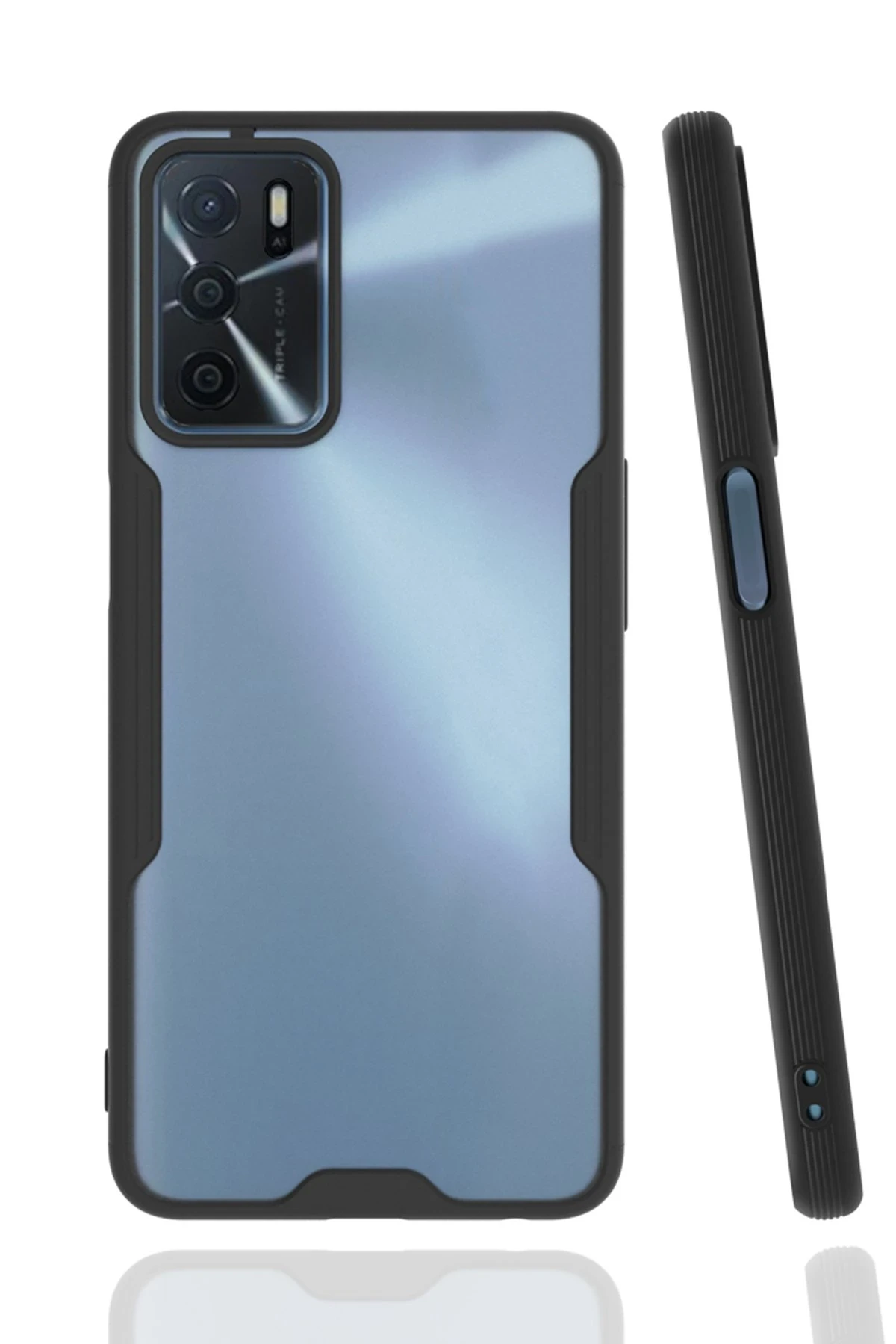 Newface Oppo A16 Kılıf Platin Silikon - Siyah