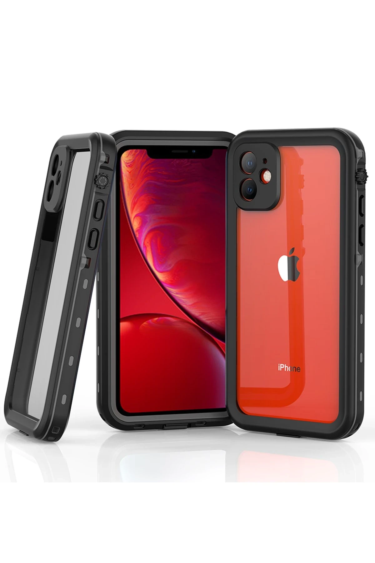 Newface Apple iPhone 11 Kılıf Red Pepper Su Geçirmez Kılıf - Siyah-Gri — görsel 3