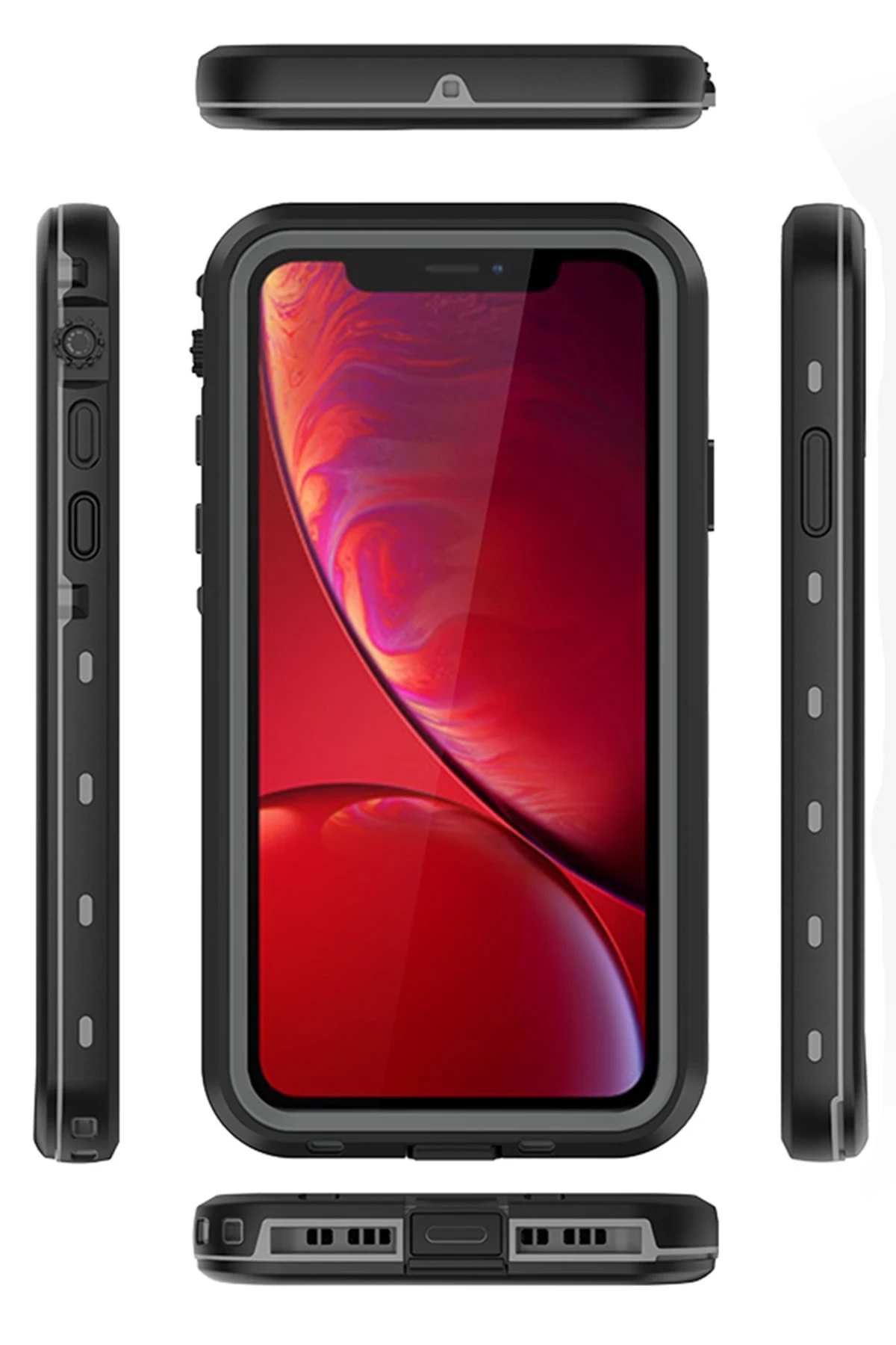 Newface Apple iPhone 11 Kılıf Red Pepper Su Geçirmez Kılıf - Siyah-Gri — görsel 4