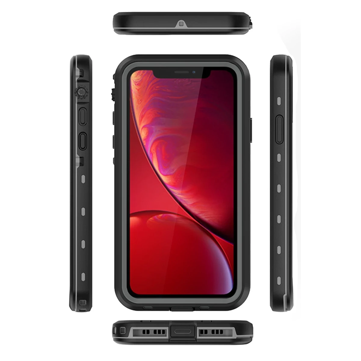 Newface Apple iPhone 11 Kılıf Red Pepper Su Geçirmez Kılıf - Siyah-Gri — görsel 8
