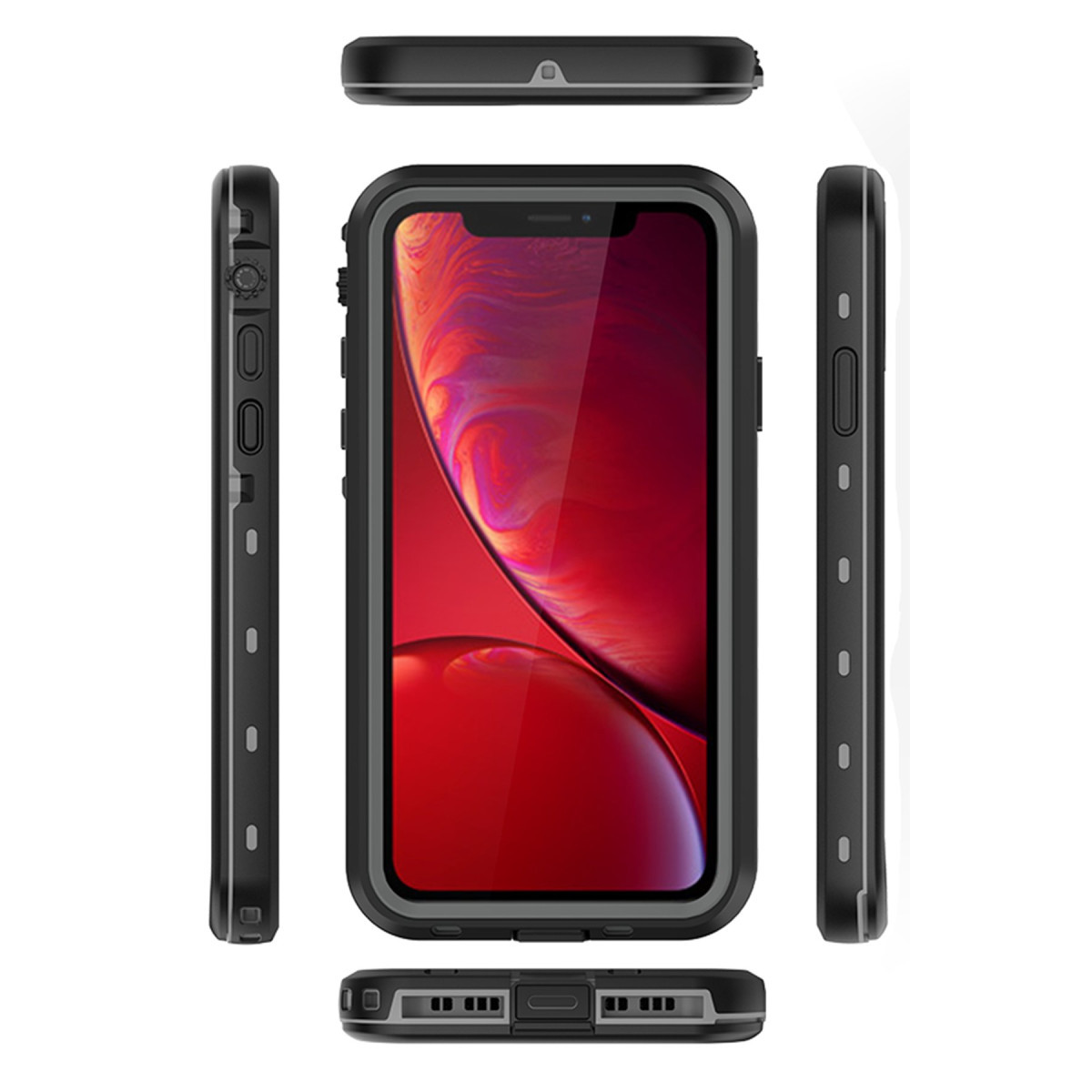 Newface Apple iPhone 11 Kılıf Red Pepper Su Geçirmez Kılıf - Siyah-Gri — görsel 12