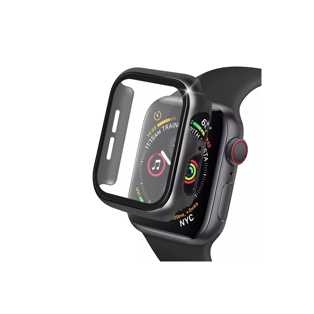 Newface Apple Watch 40mm Camlı Kasa Ekran Koruyucu - Siyah — görsel 2