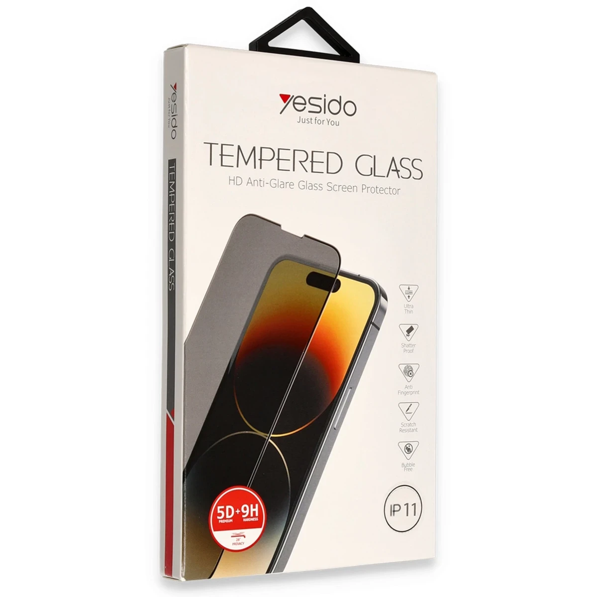 Yesido Apple iPhone 11 TG13 5D Hayalet Cam Ekran Koruyucu - Siyah