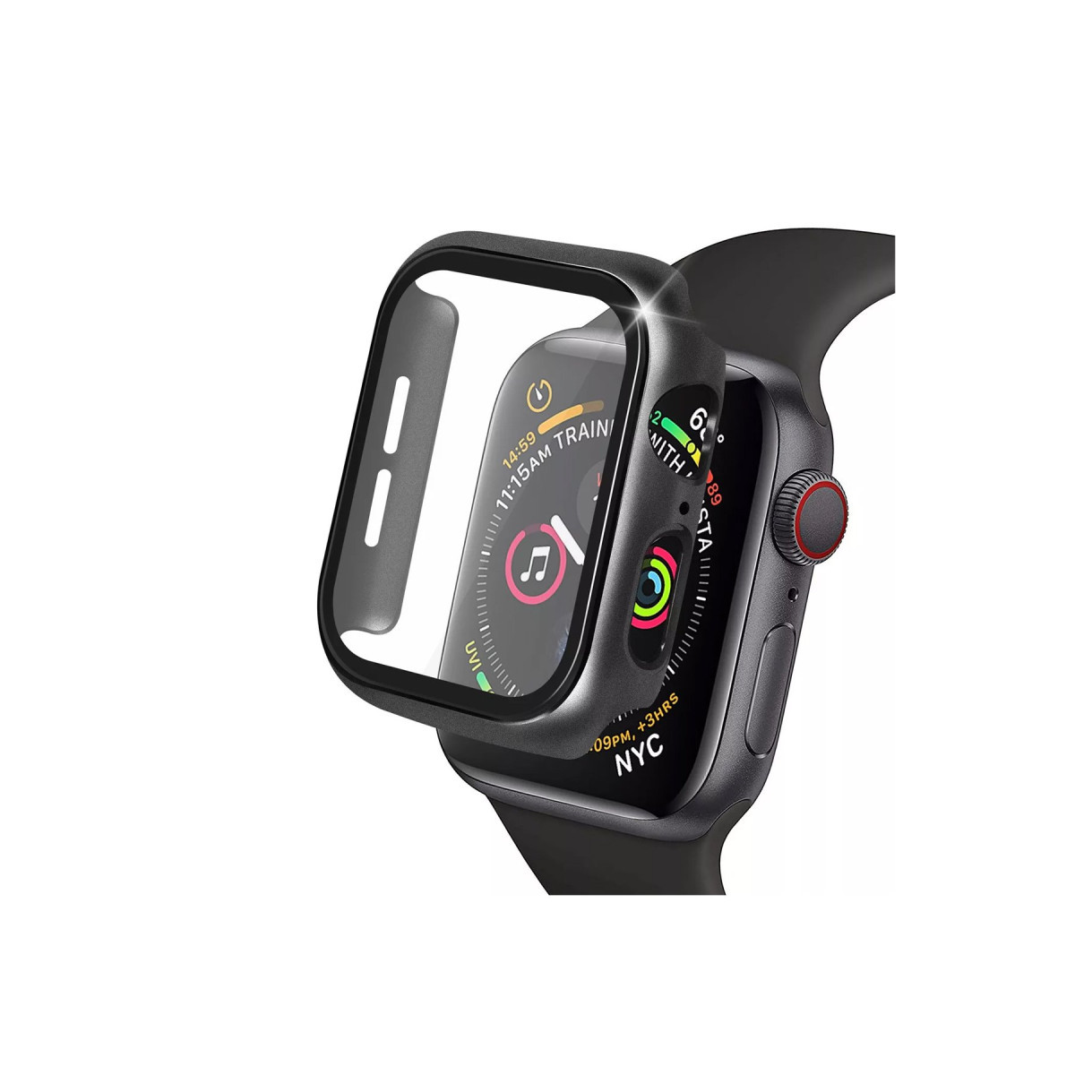 Newface Apple Watch 41mm Camlı Kasa Ekran Koruyucu - Siyah — görsel 3