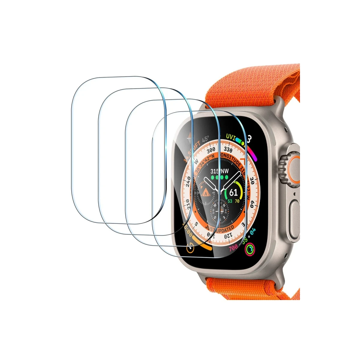 Newface Apple Watch Ultra 49mm Temperli Cam Ekran Koruyucu — görsel 5