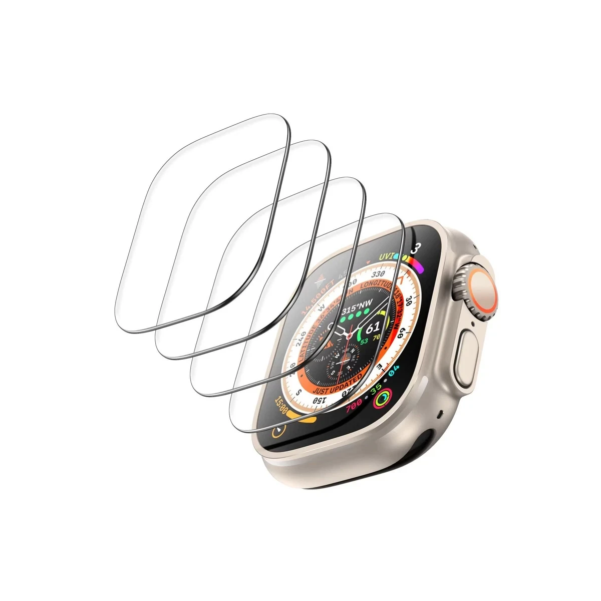 Newface Apple Watch Ultra 49mm Temperli Cam Ekran Koruyucu — görsel 6