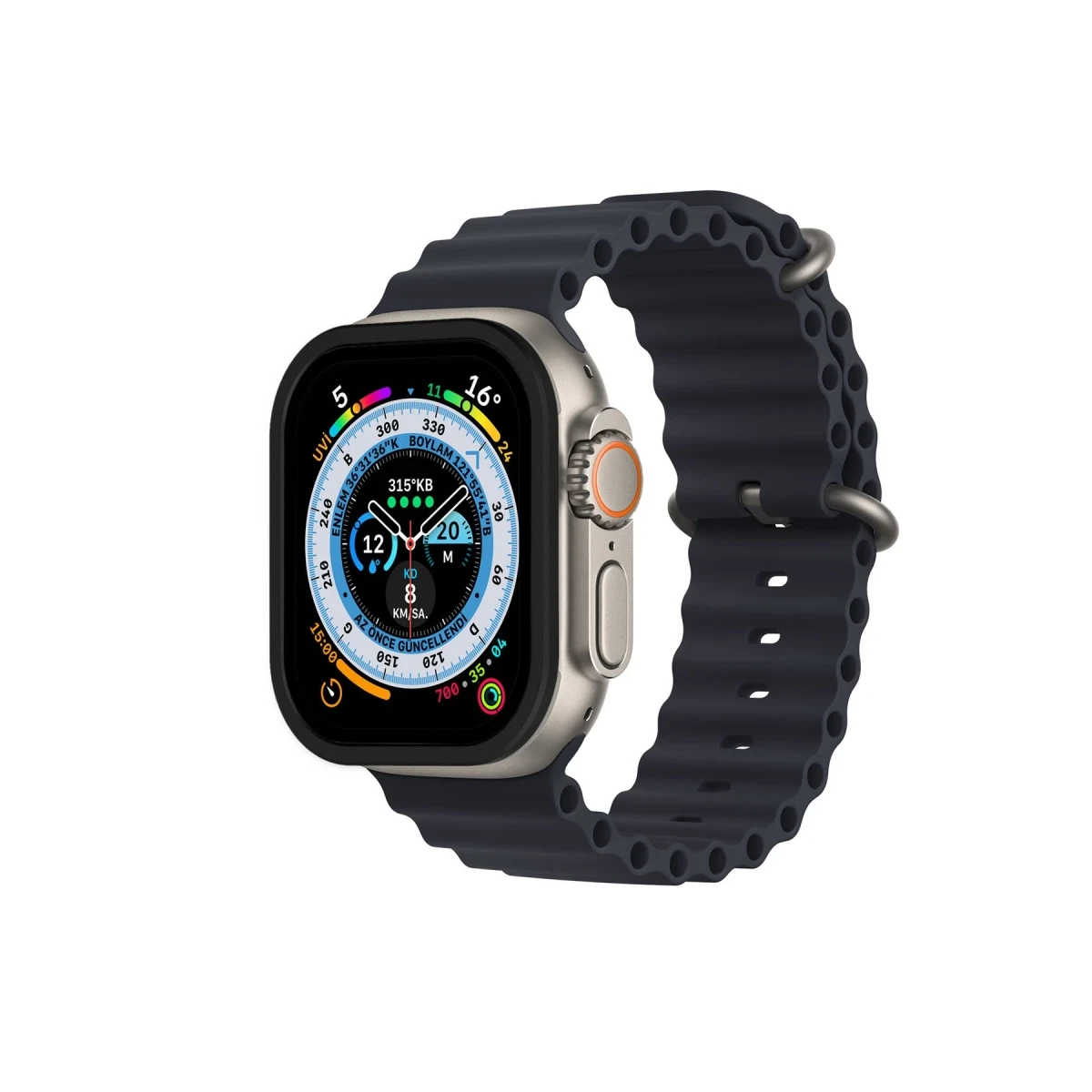 Newface Apple Watch Ultra 49mm Alüminyum Kasa Cam Ekran Koruyucu - Siyah — görsel 5