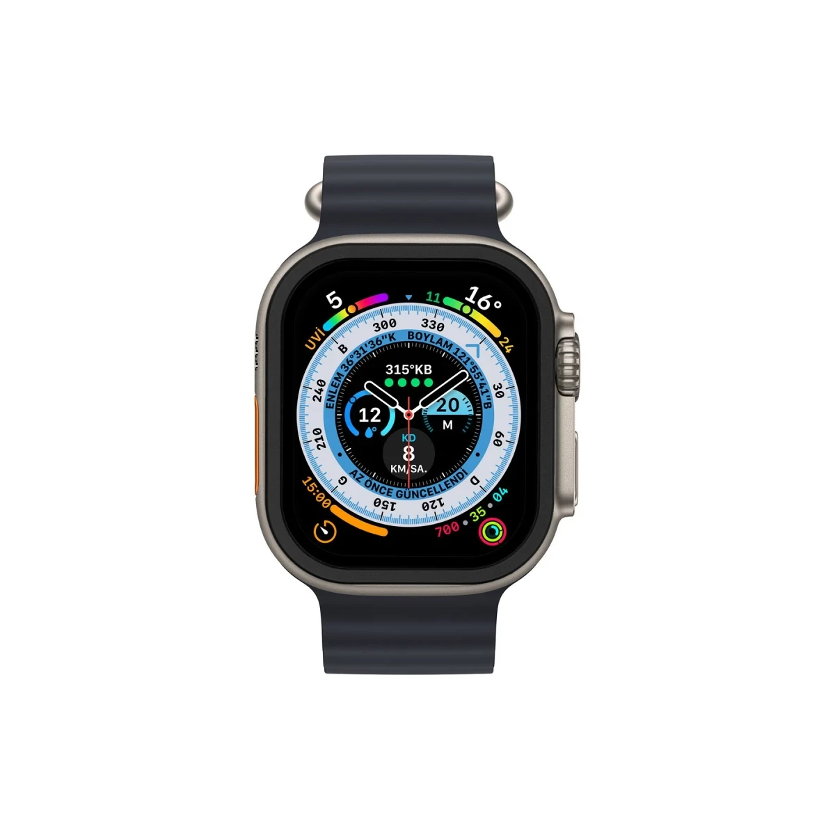 Newface Apple Watch Ultra 49mm Alüminyum Kasa Cam Ekran Koruyucu - Siyah — görsel 6