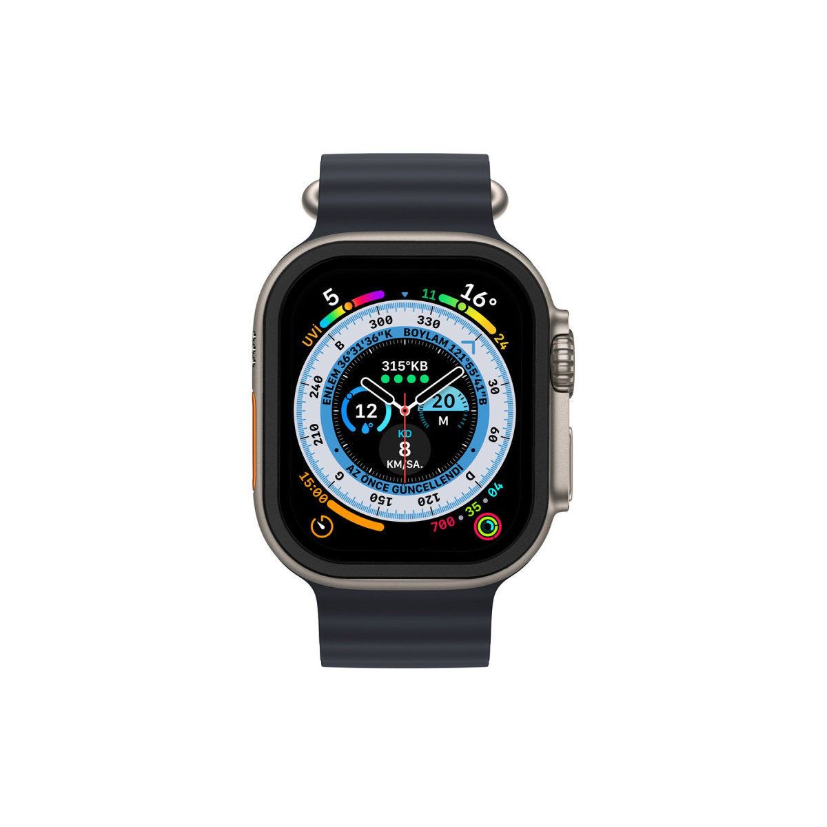 Newface Apple Watch Ultra 49mm Alüminyum Kasa Cam Ekran Koruyucu - Siyah — görsel 9
