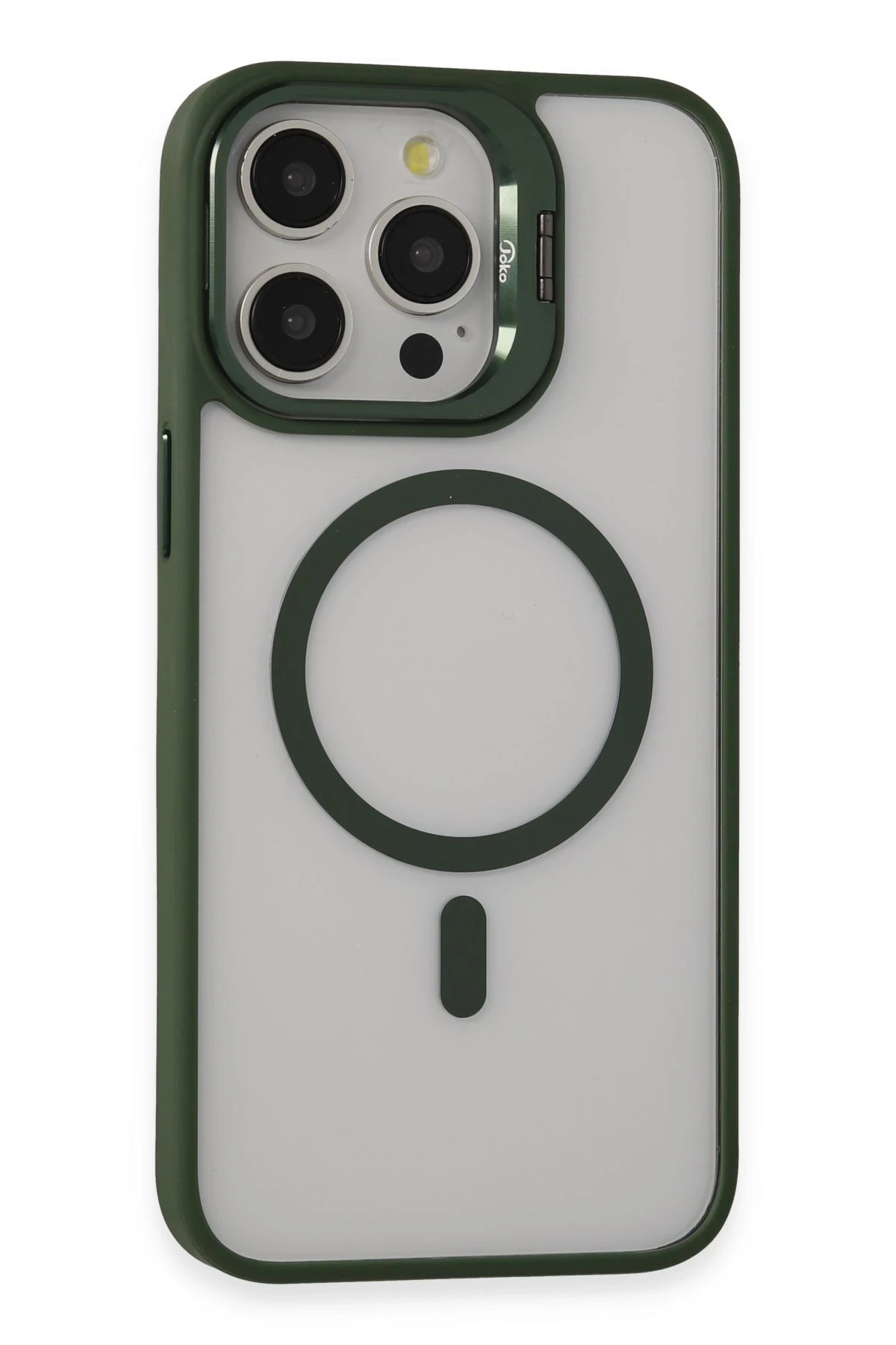 Joko iPhone 15 Pro Max Kılıf Roblox Lens Magsafe Standlı Kapak - Koyu Yeşil