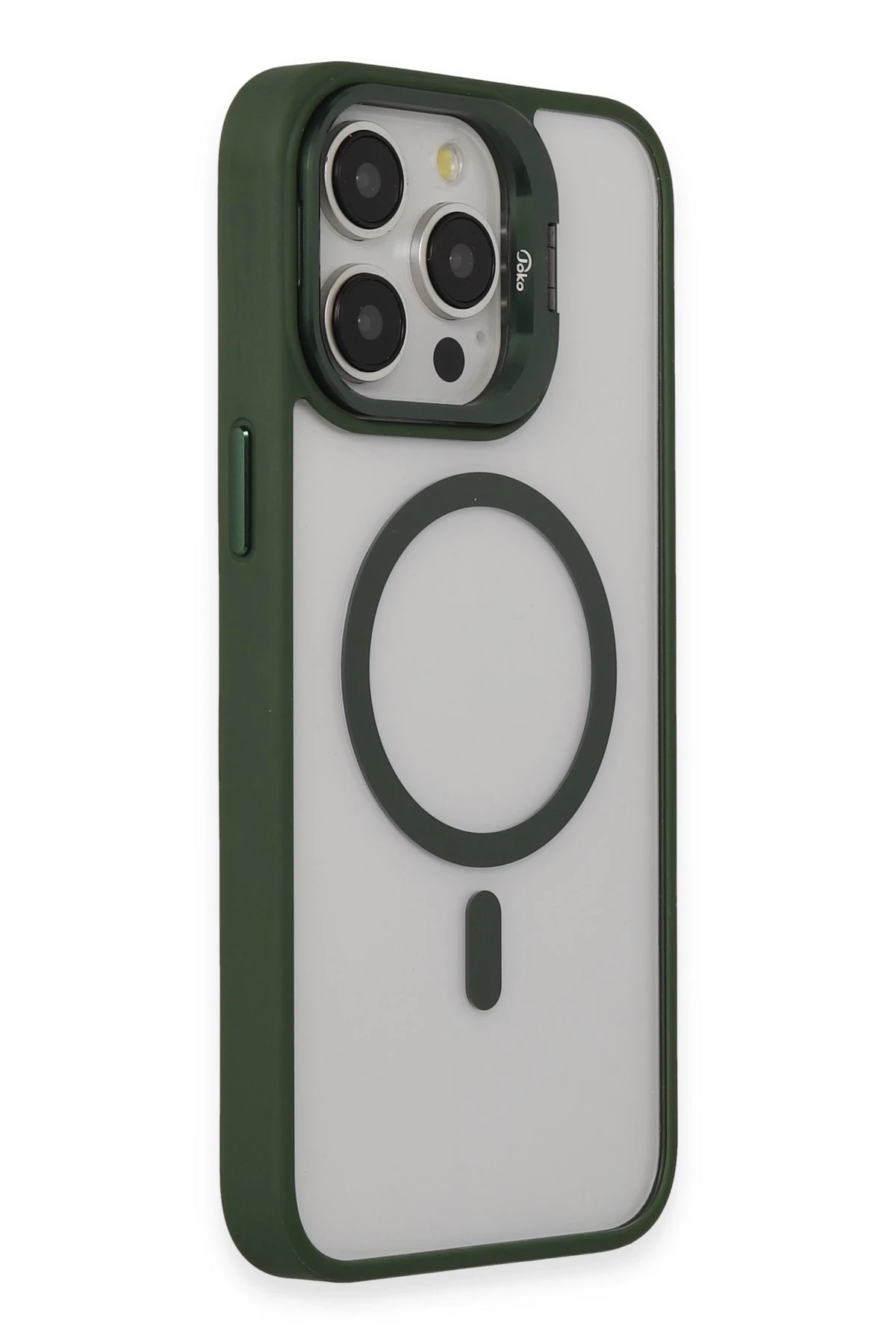 Joko iPhone 15 Pro Max Kılıf Roblox Lens Magsafe Standlı Kapak - Koyu Yeşil