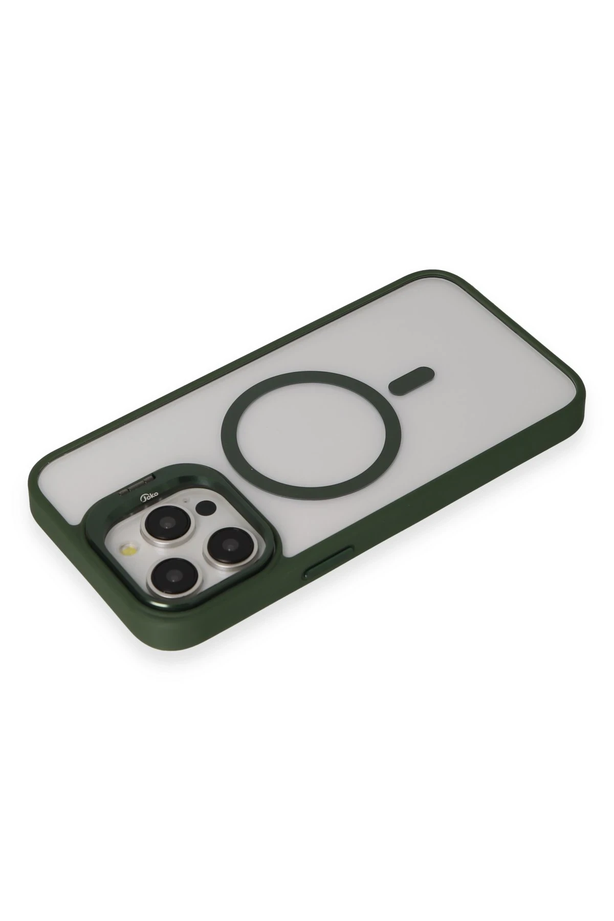 Joko iPhone 15 Pro Max Kılıf Roblox Lens Magsafe Standlı Kapak - Koyu Yeşil