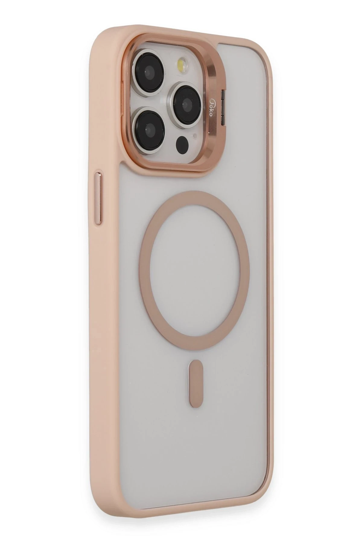 Joko iPhone 15 Pro Max Kılıf Roblox Lens Magsafe Standlı Kapak - Pudra