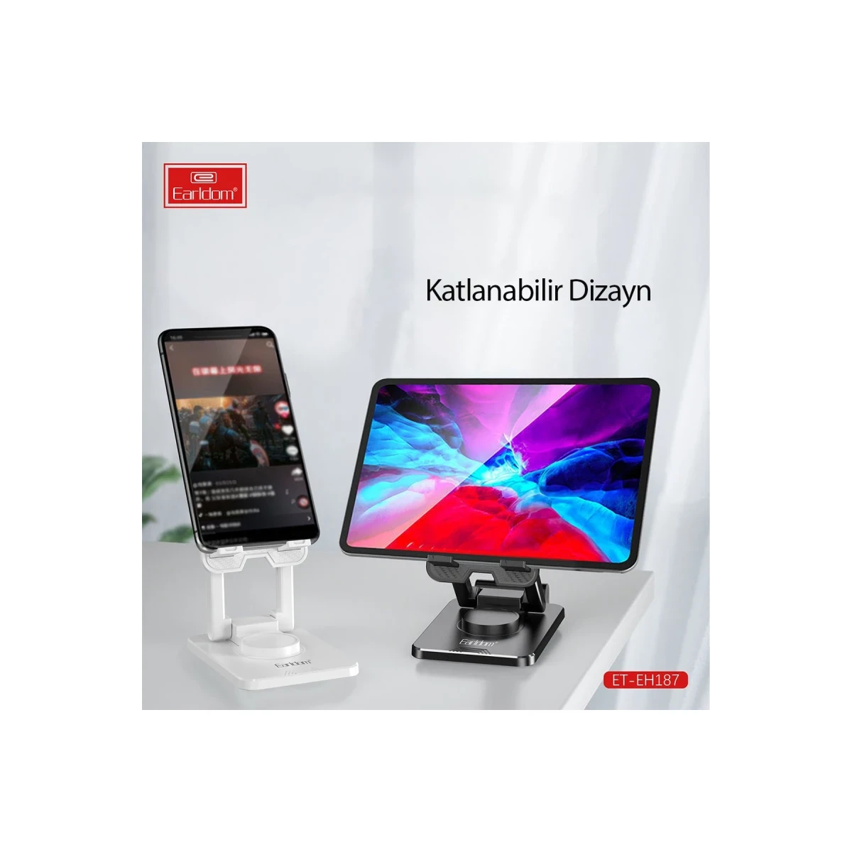 Earldom EH187 Ayarlanabilir Telefon Tutucu - Siyah