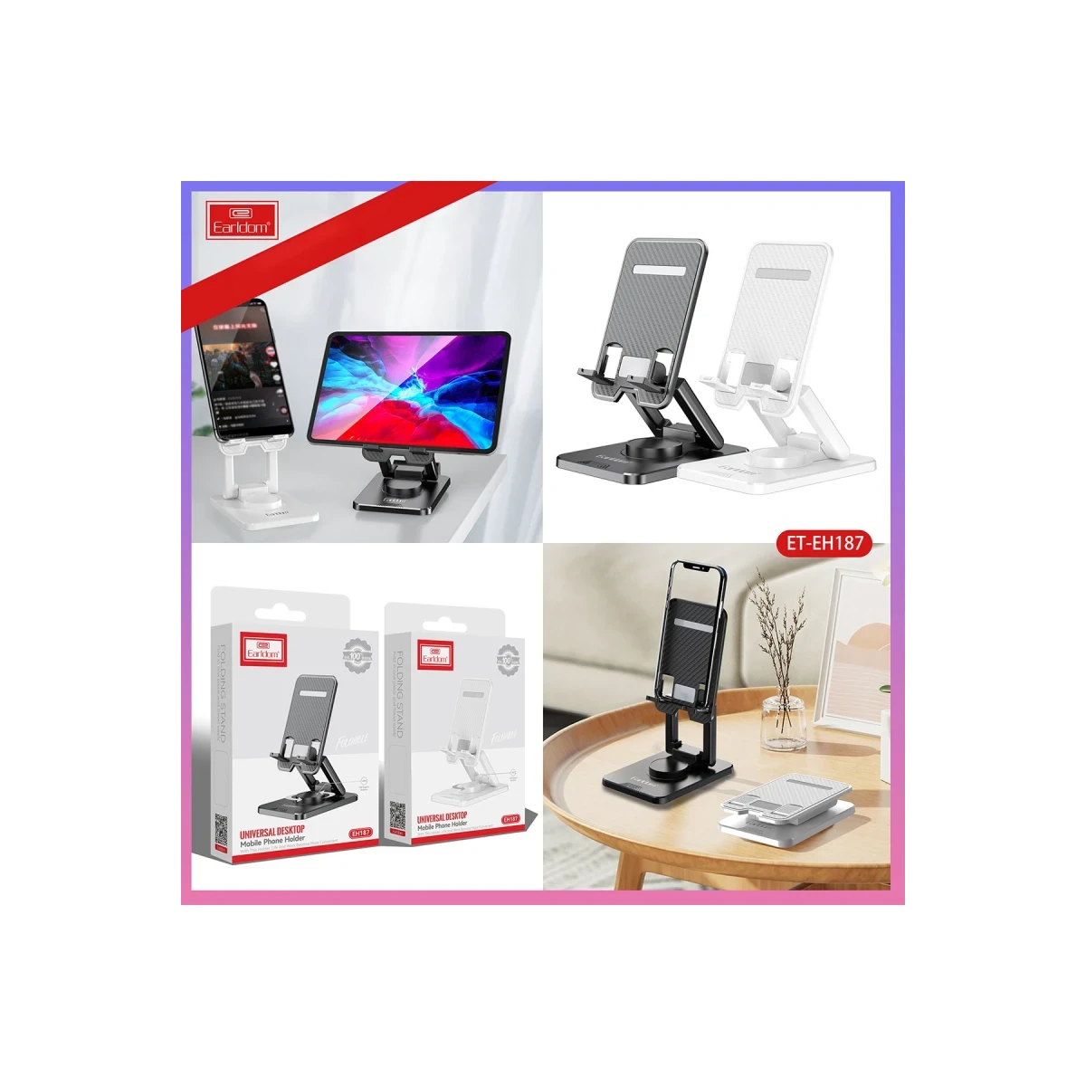 Earldom EH187 Ayarlanabilir Telefon Tutucu - Siyah