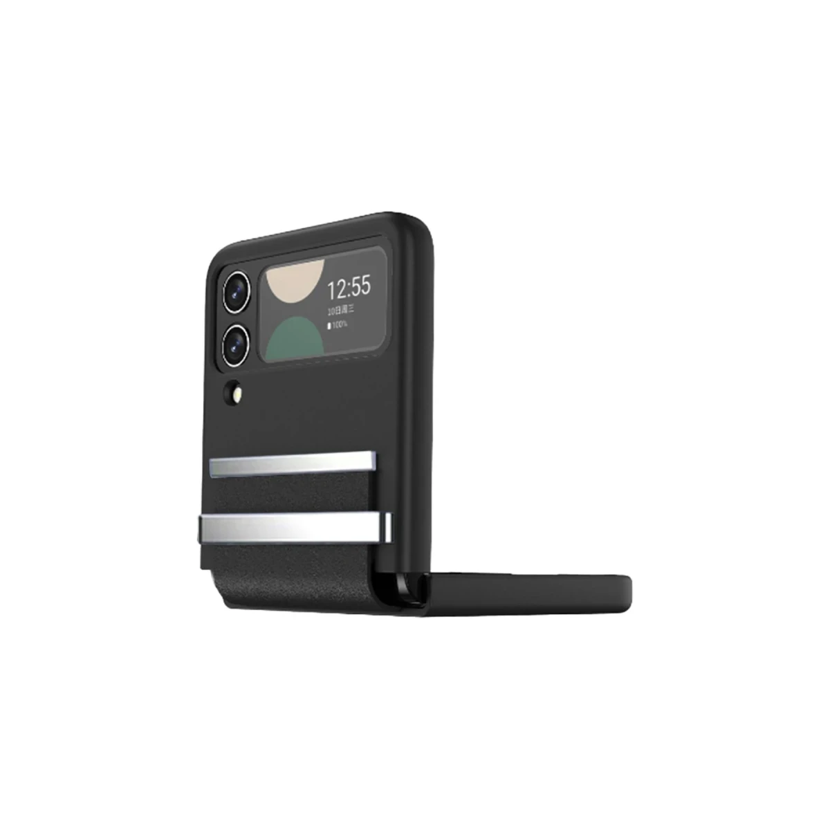 Newface Samsung Galaxy Z Flip 3 Kılıf Belt Flip Kapak - Siyah — görsel 9