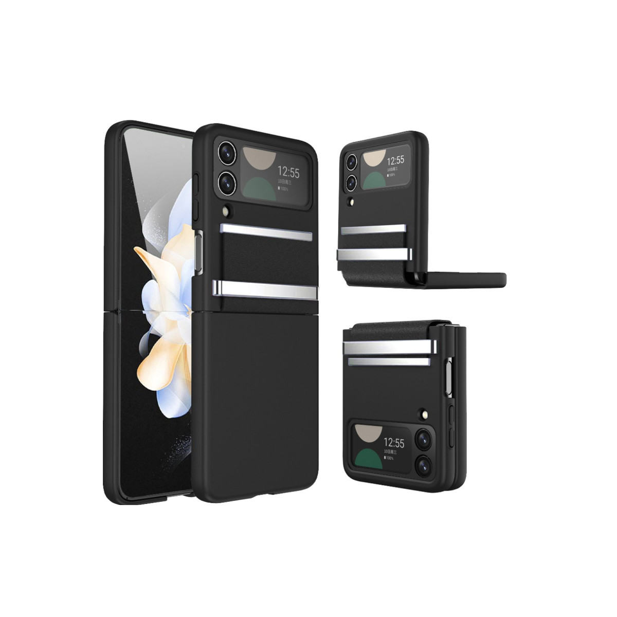 Newface Samsung Galaxy Z Flip 4 Kılıf Belt Flip Kapak - Siyah — görsel 11