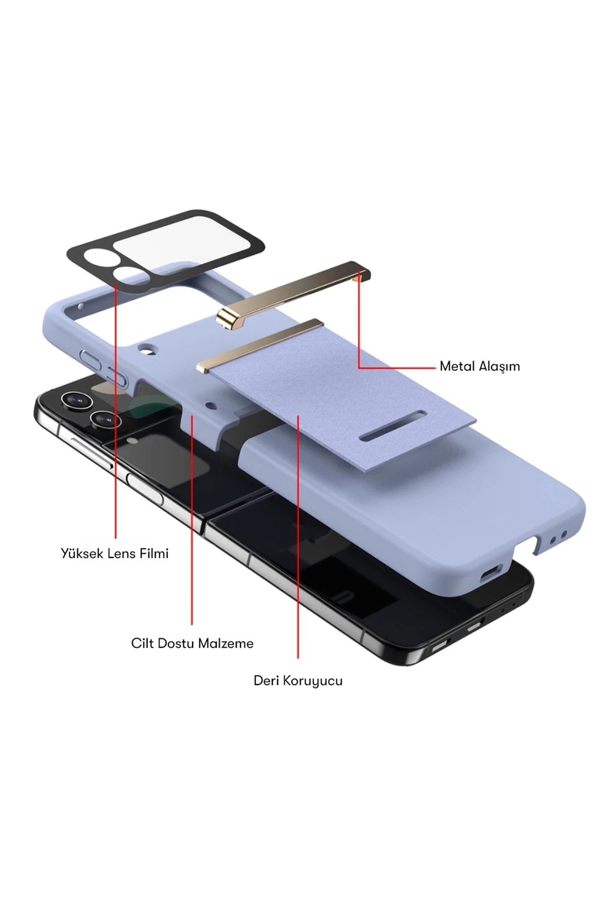 Newface Samsung Galaxy Z Flip 4 Kılıf Belt Flip Kapak - Siyah — görsel 2