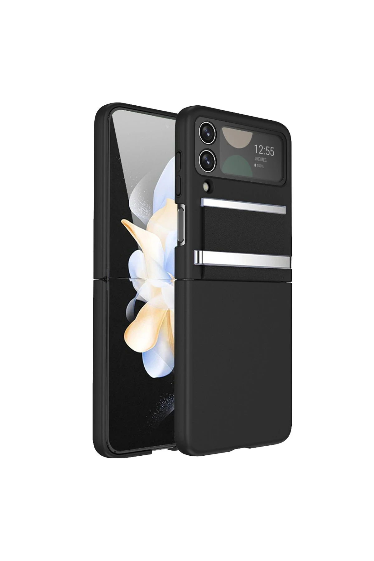 Newface Samsung Galaxy Z Flip 4 Kılıf Belt Flip Kapak - Siyah — görsel 3