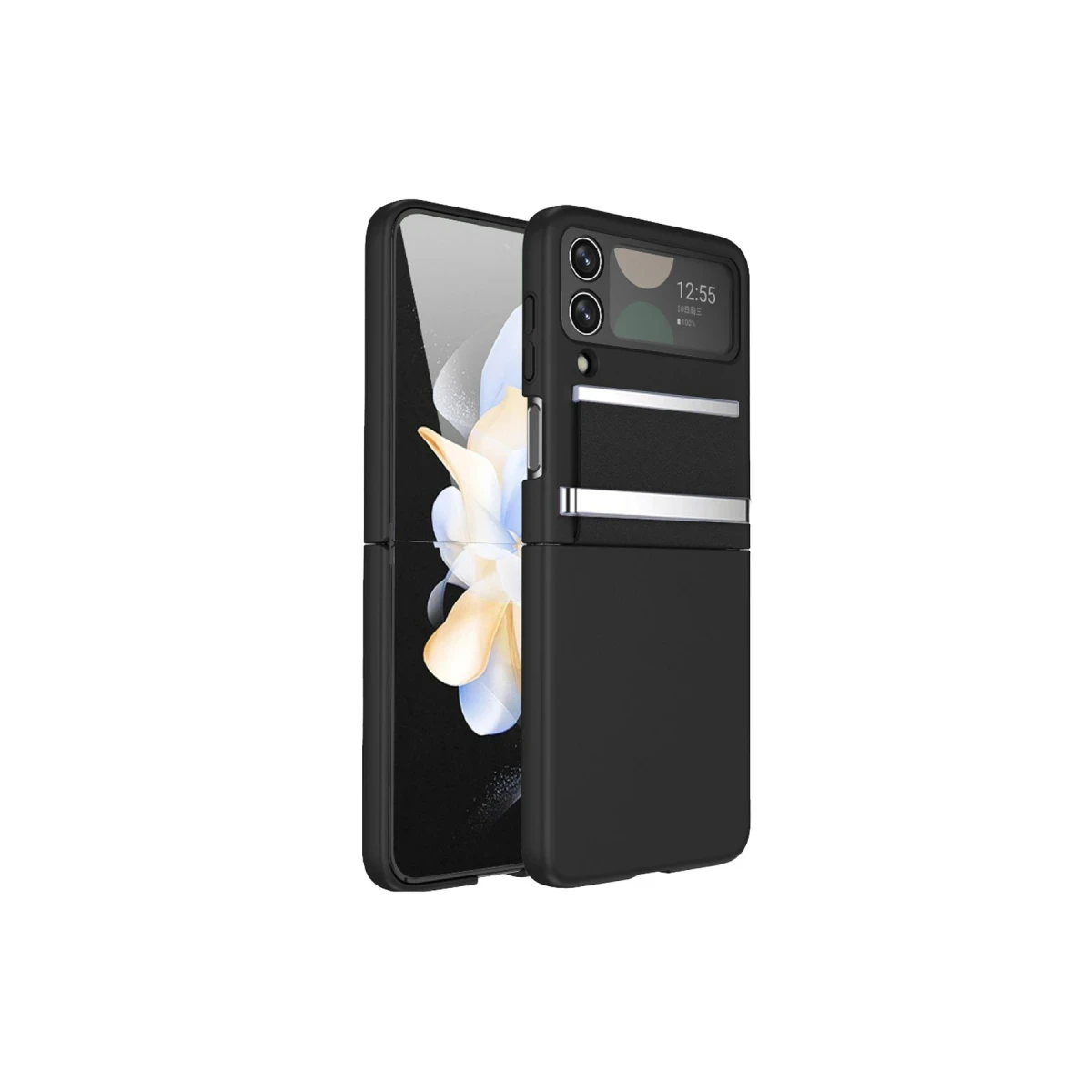Newface Samsung Galaxy Z Flip 4 Kılıf Belt Flip Kapak - Siyah — görsel 8
