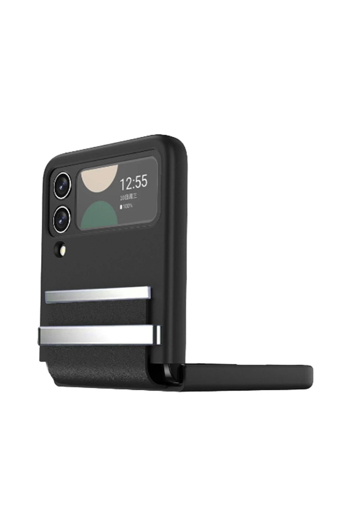 Newface Samsung Galaxy Z Flip 4 Kılıf Belt Flip Kapak - Siyah — görsel 4