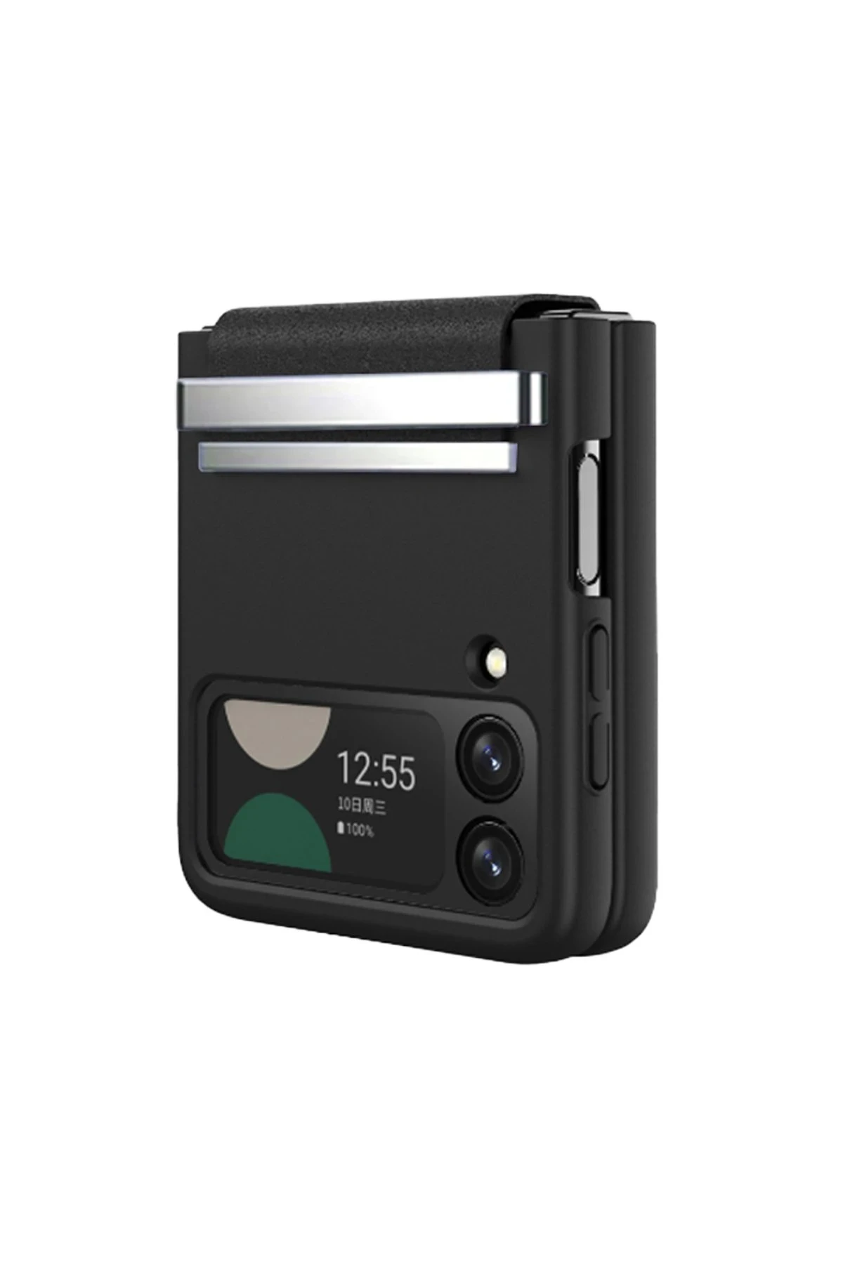 Newface Samsung Galaxy Z Flip 4 Kılıf Belt Flip Kapak - Siyah — görsel 5