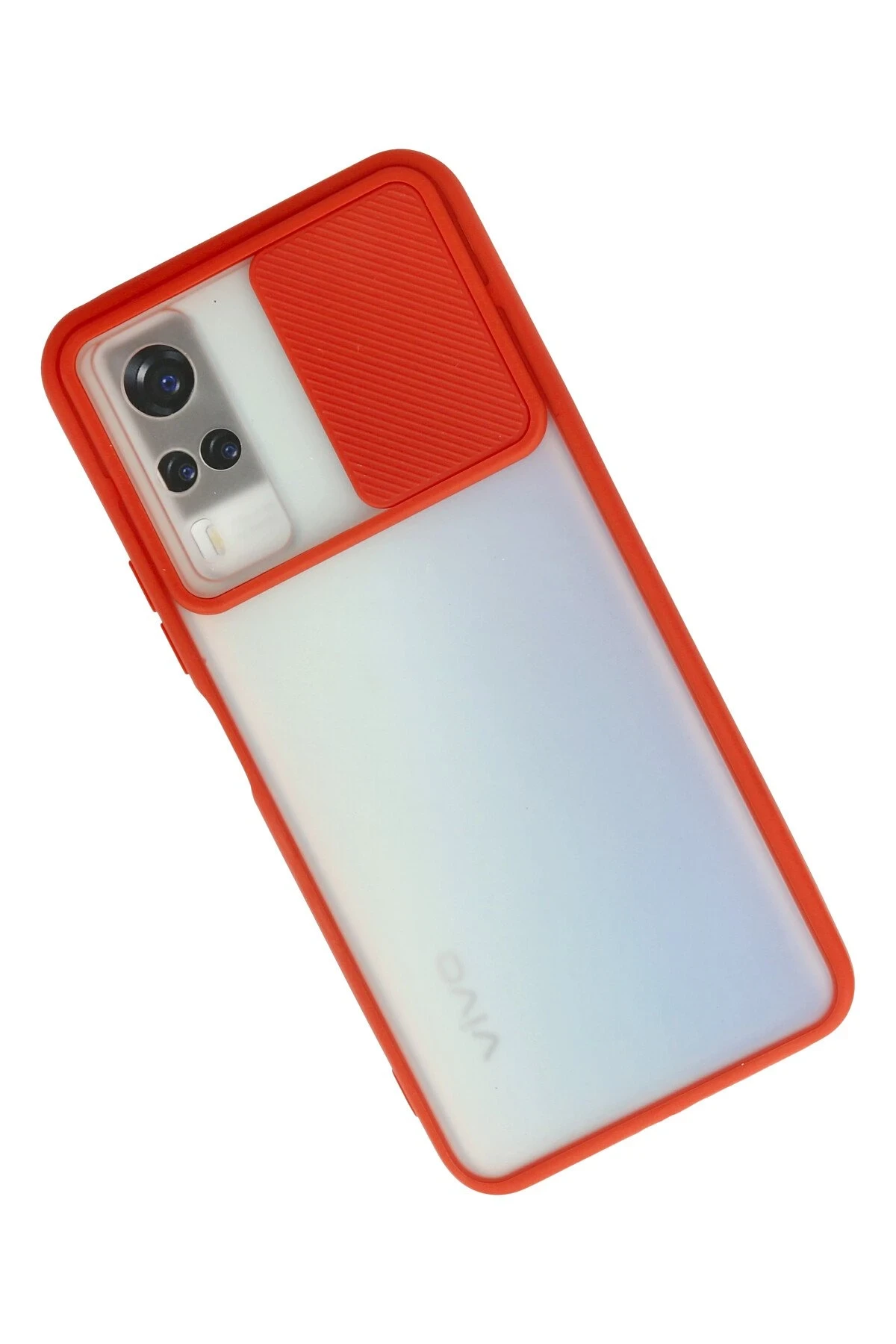 Newface Vivo Y53S Kılıf Palm Buzlu Kamera Sürgülü Silikon - Kırmızı — görsel 2