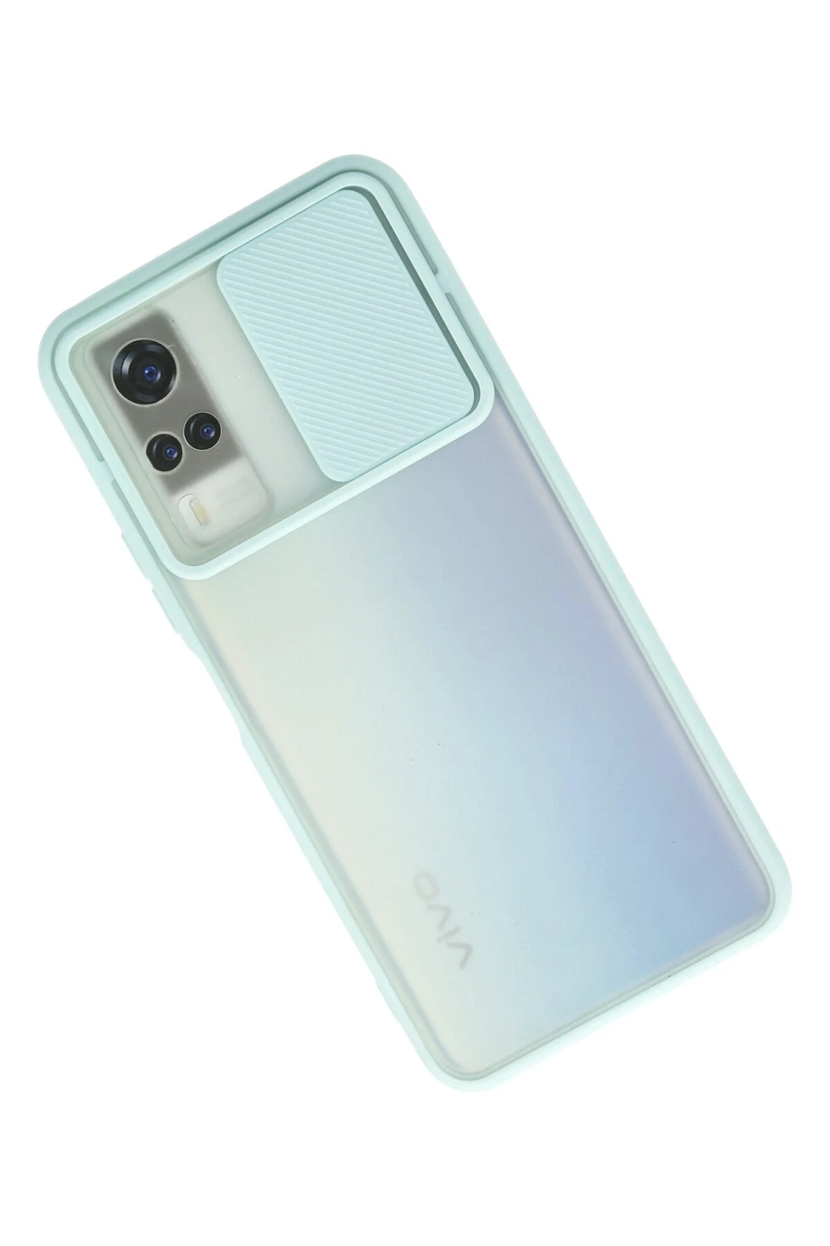 Newface Vivo Y53S Kılıf Palm Buzlu Kamera Sürgülü Silikon - Turkuaz