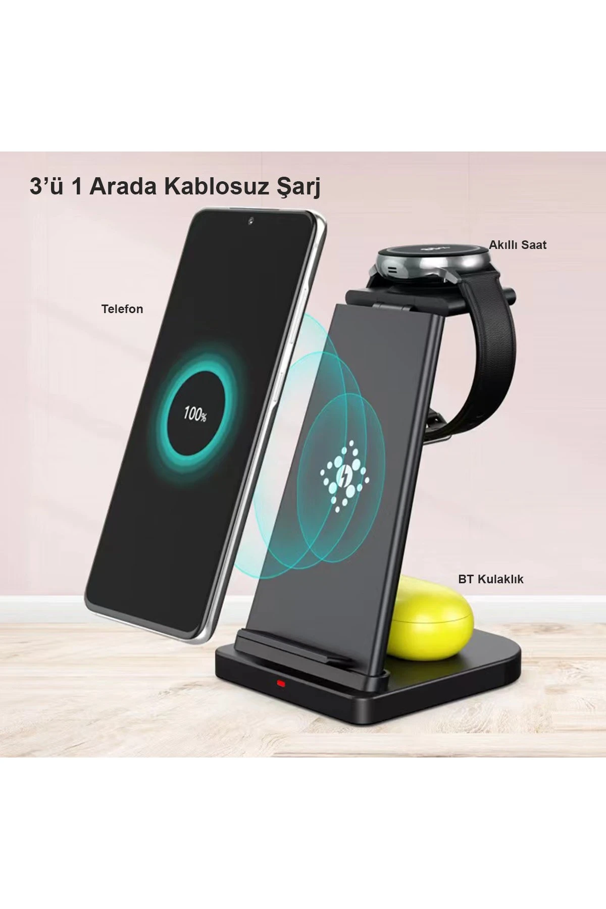 Newface B12S Samsung Kablosuz Şarj Masaüstü Set - Siyah — görsel 2