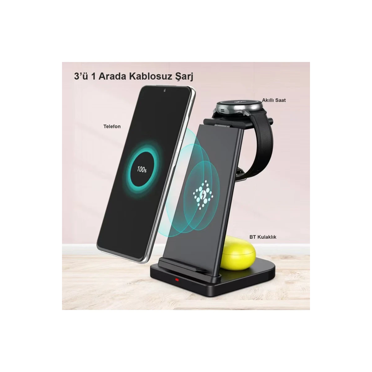Newface B12S Samsung Kablosuz Şarj Masaüstü Set - Siyah — görsel 11
