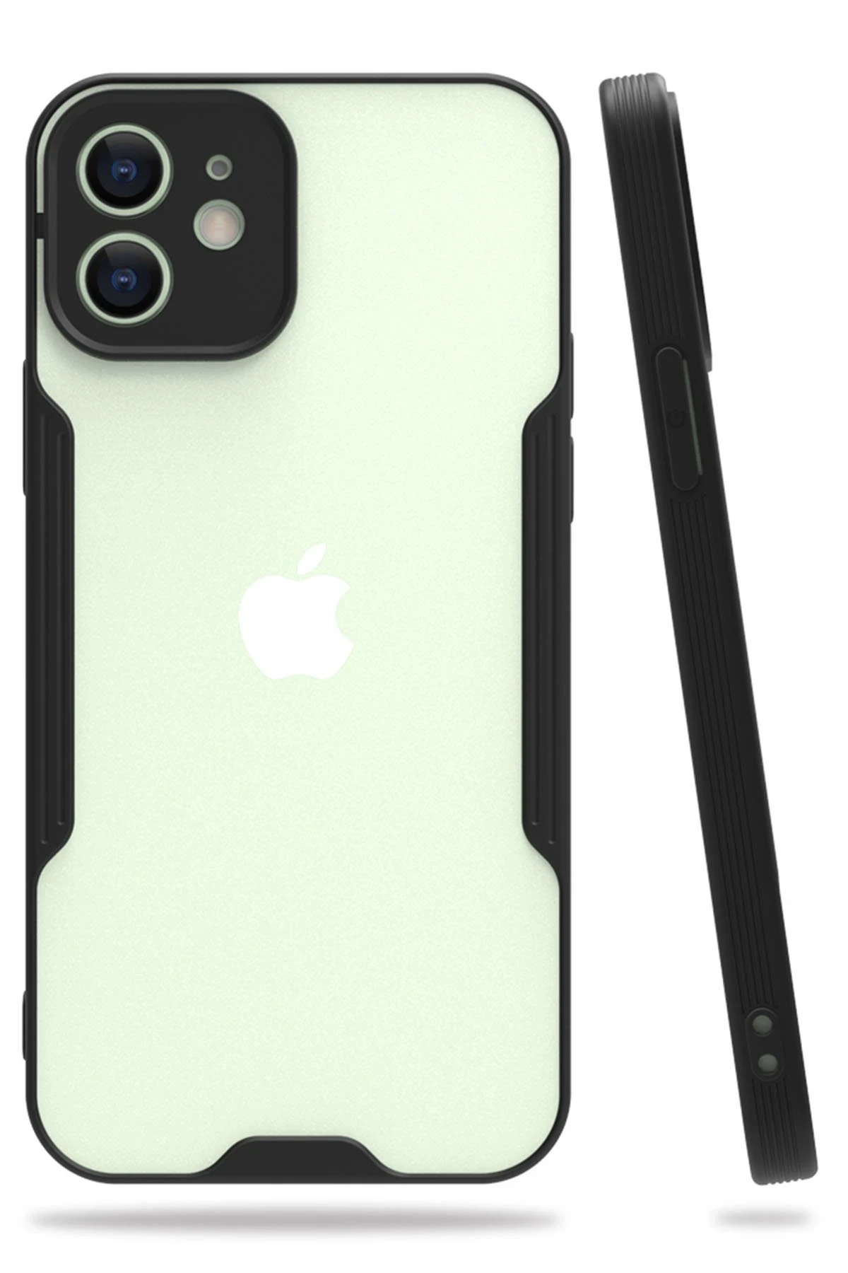Newface Apple iPhone 12 Kılıf Platin Silikon - Siyah