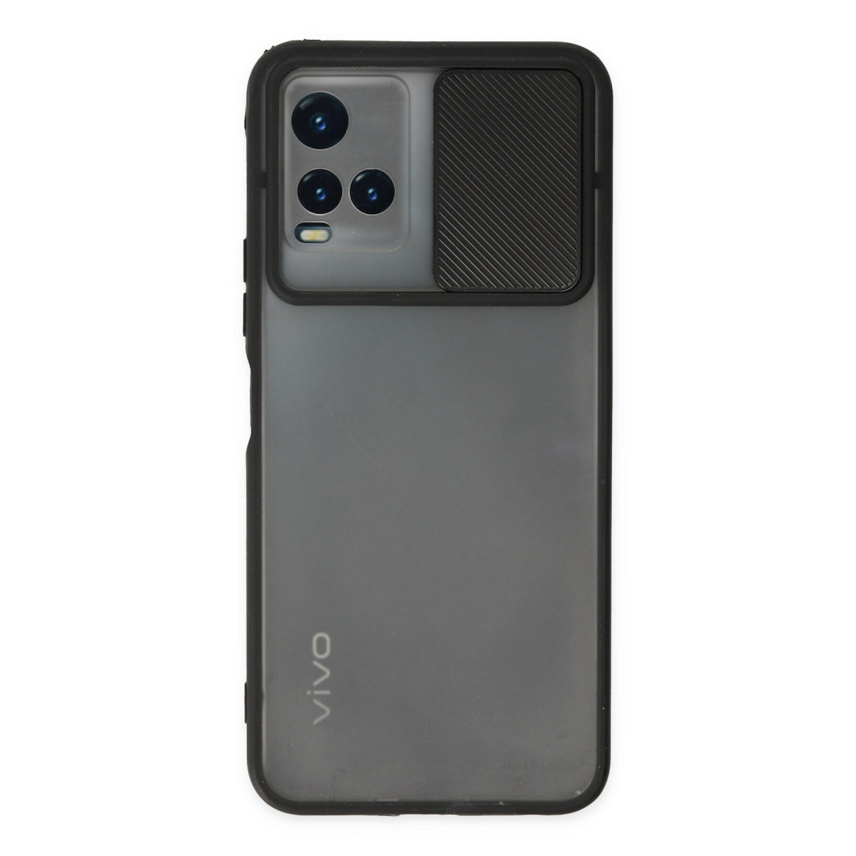 Newface Vivo Y33S Kılıf Palm Buzlu Kamera Sürgülü Silikon - Siyah — görsel 7