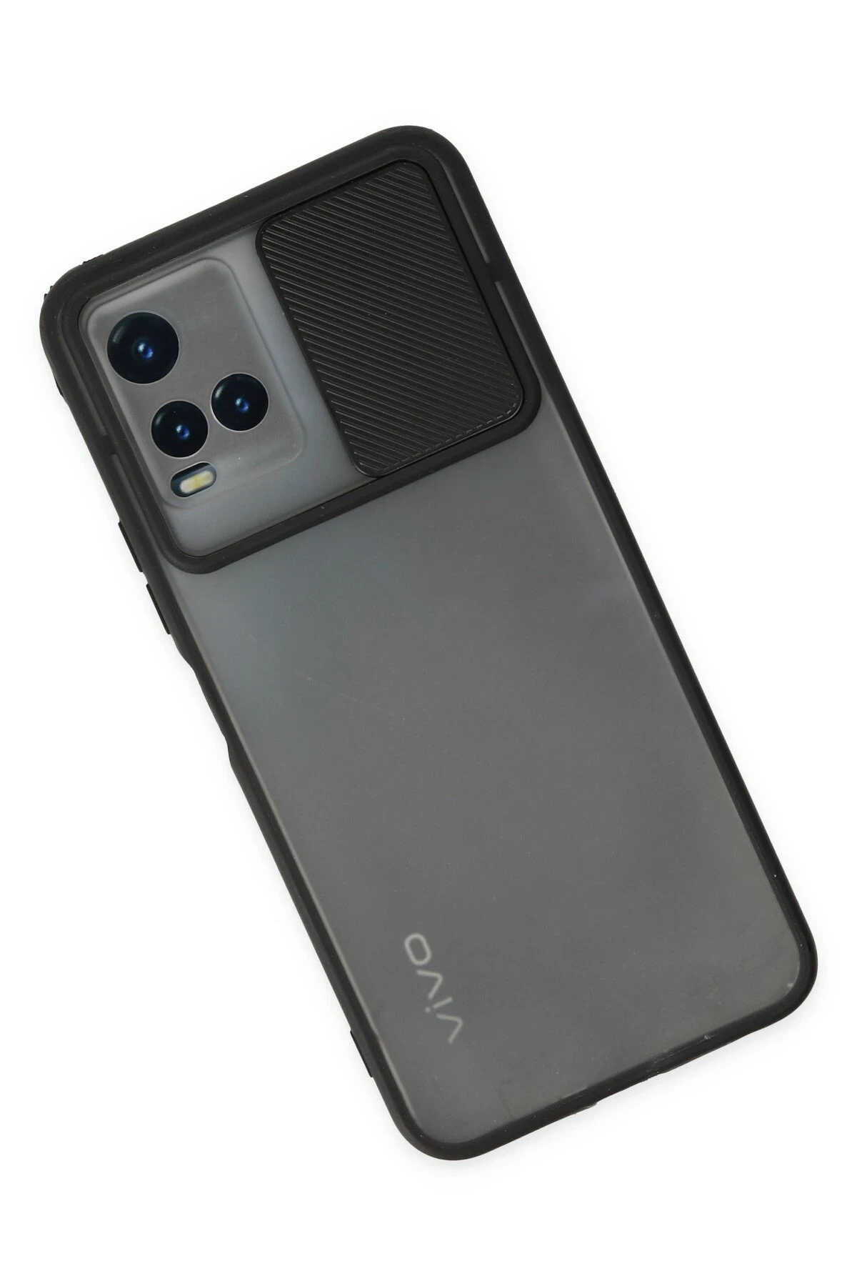 Newface Vivo Y33S Kılıf Palm Buzlu Kamera Sürgülü Silikon - Siyah — görsel 3