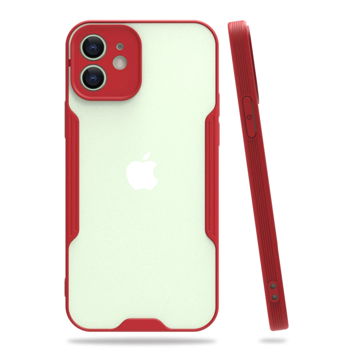 Newface Apple iPhone 12 Kılıf Platin Silikon - Kırmızı