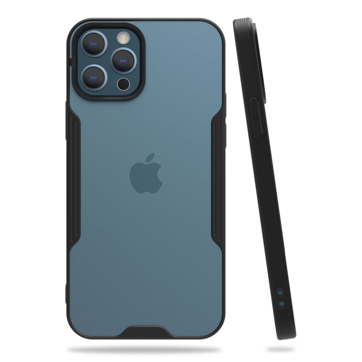Newface Apple iPhone 12 Pro Max Kılıf Platin Silikon - Siyah — görsel 3