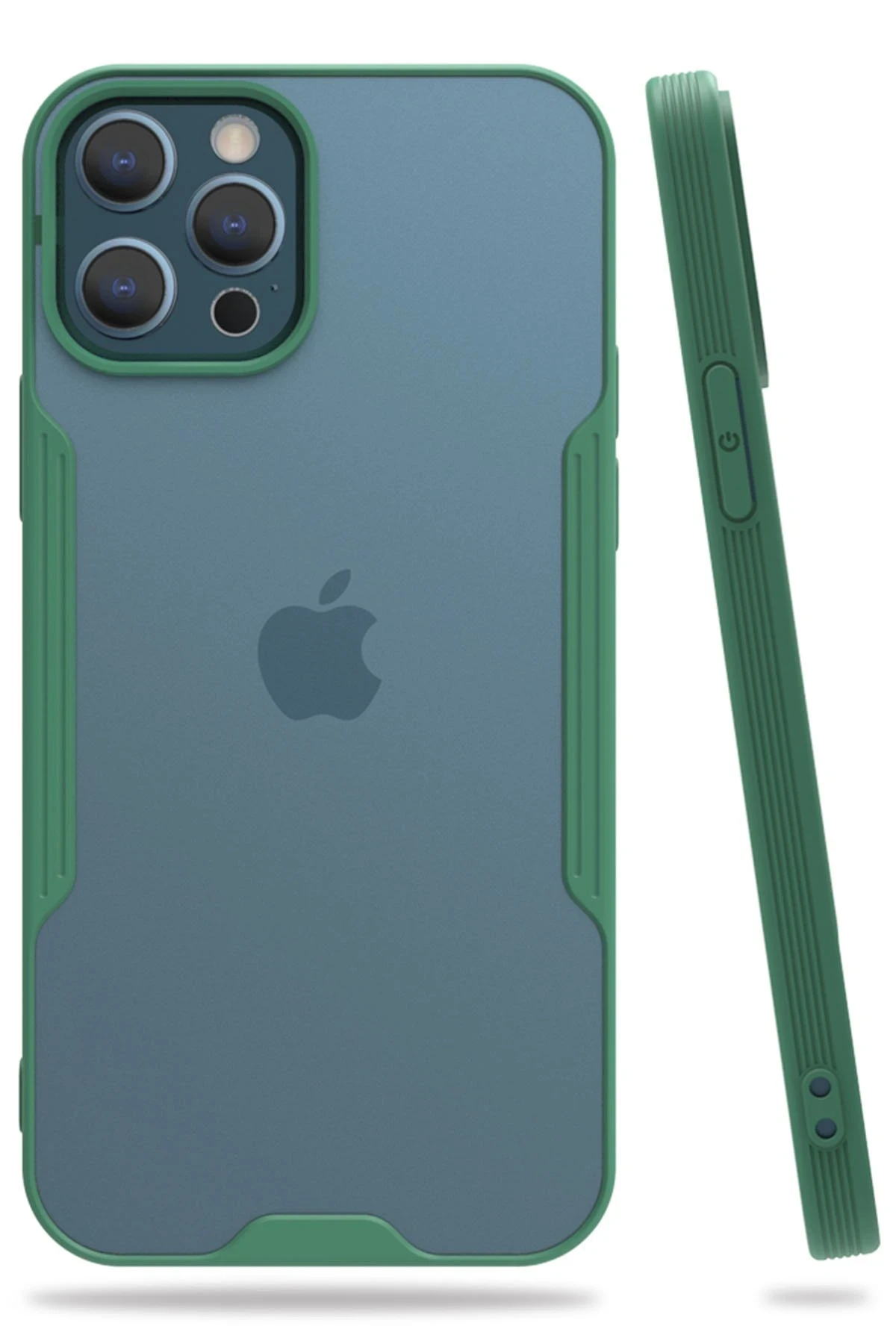 Newface iPhone 12 Pro Max Kılıf Platin Silikon - Yeşil