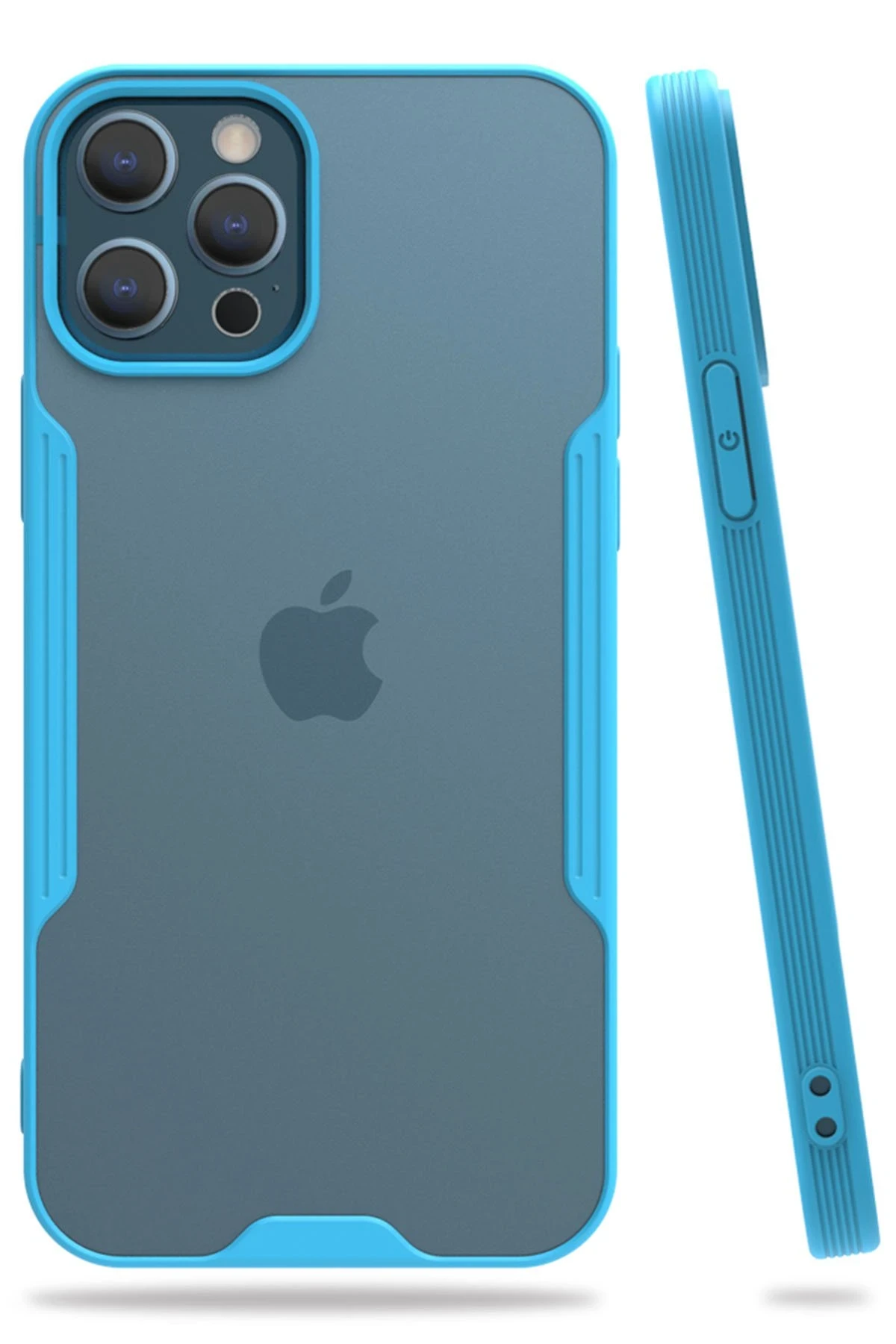 Newface iPhone 12 Pro Max Kılıf Platin Silikon - Mavi