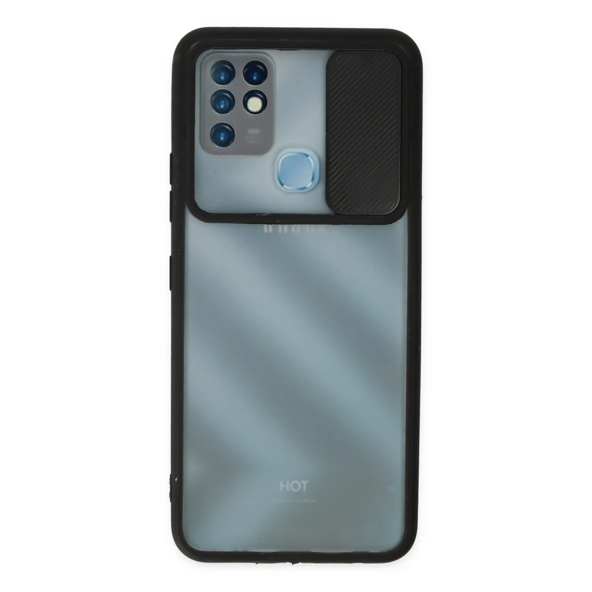 Newface İnfinix Hot 10 Kılıf Palm Buzlu Kamera Sürgülü Silikon - Siyah — görsel 4
