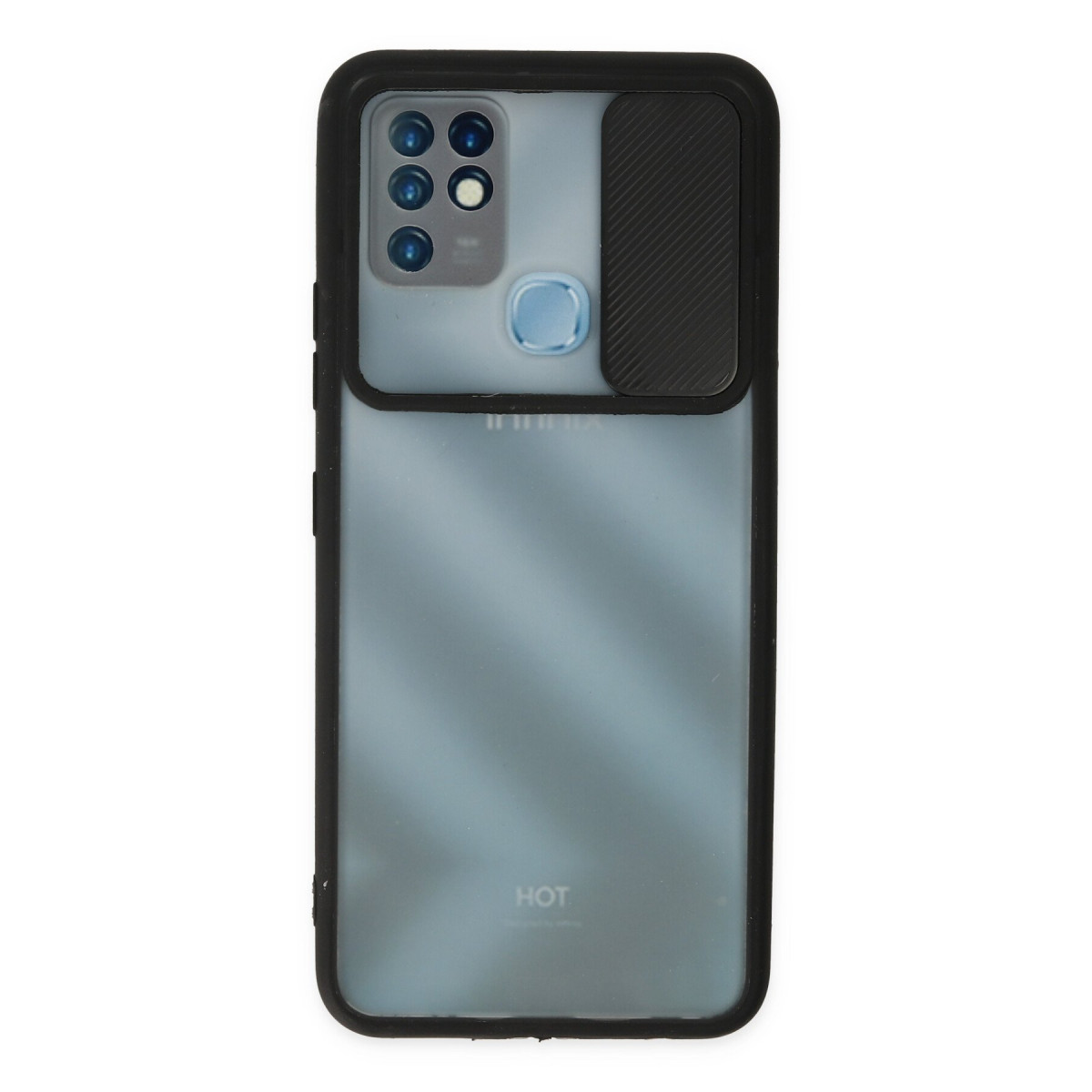 Newface İnfinix Hot 10 Kılıf Palm Buzlu Kamera Sürgülü Silikon - Siyah — görsel 7