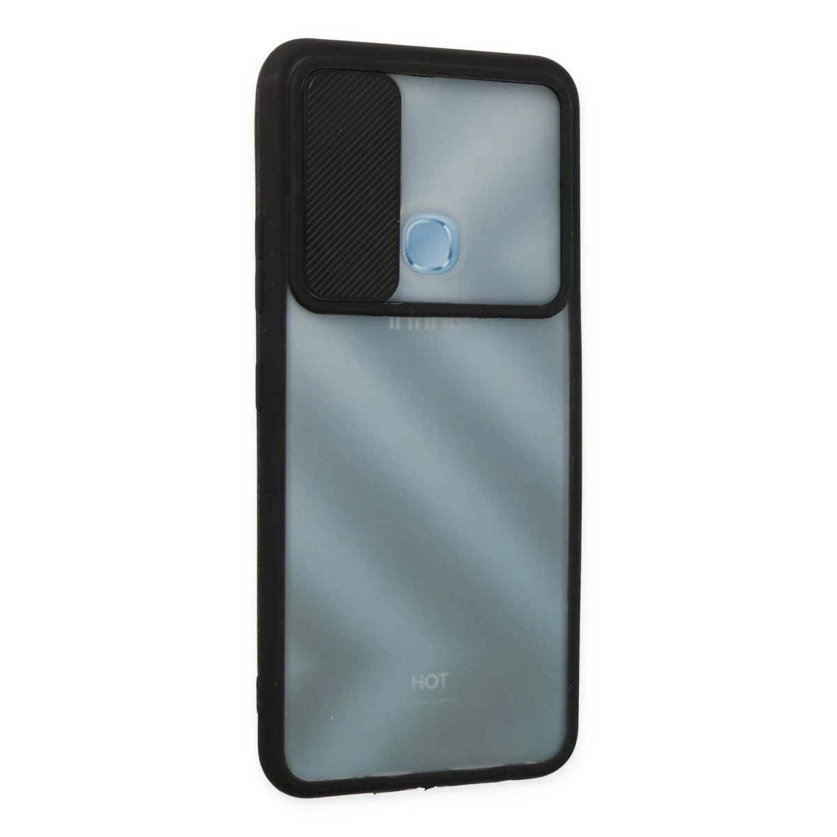 Newface İnfinix Hot 10 Kılıf Palm Buzlu Kamera Sürgülü Silikon - Siyah — görsel 5