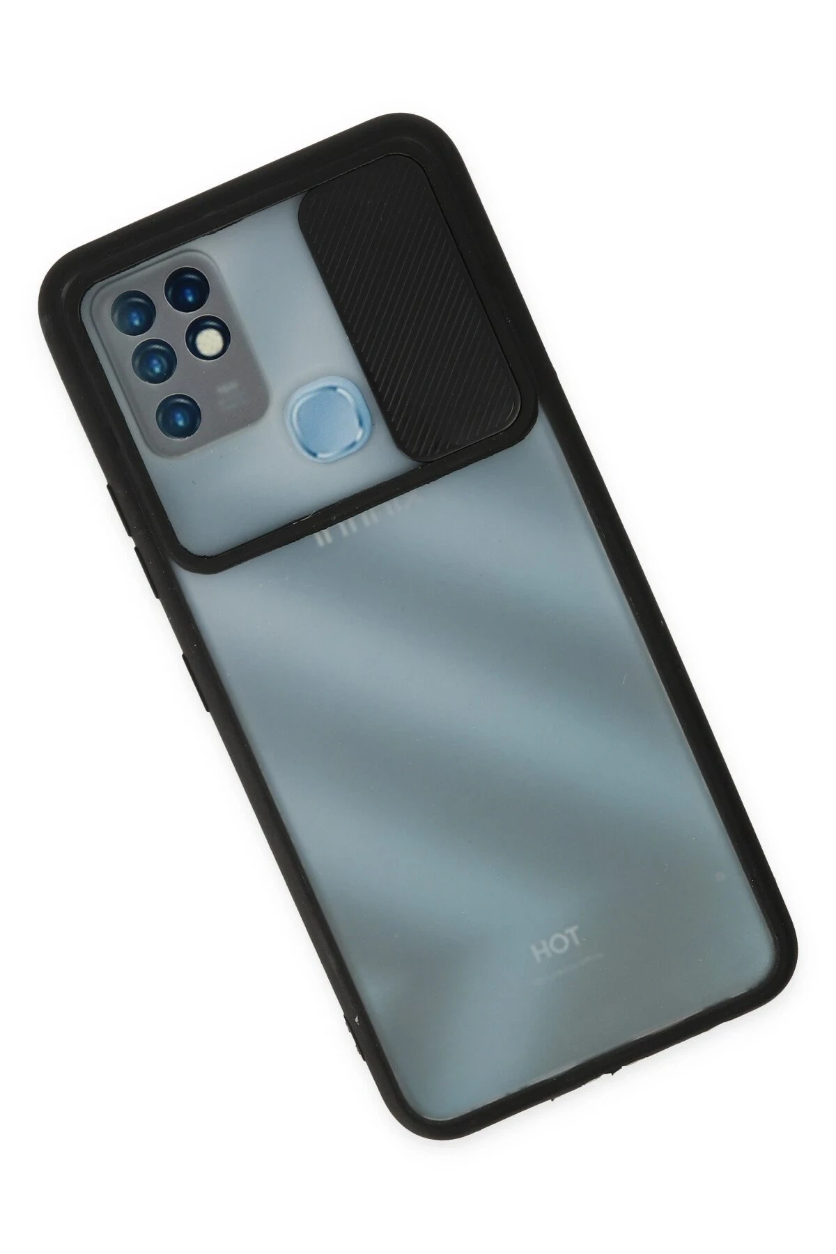 Newface İnfinix Hot 10 Kılıf Palm Buzlu Kamera Sürgülü Silikon - Siyah — görsel 3