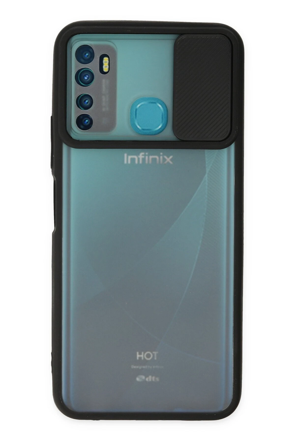Newface İnfinix Hot 9 Kılıf Palm Buzlu Kamera Sürgülü Silikon - Siyah