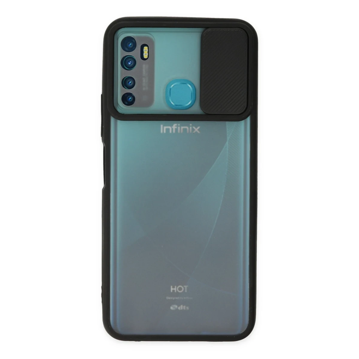 Newface İnfinix Hot 9 Kılıf Palm Buzlu Kamera Sürgülü Silikon - Siyah — görsel 4