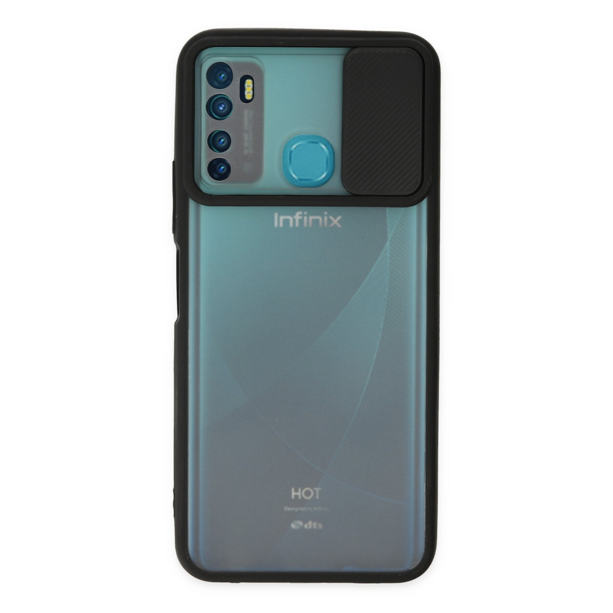 Newface İnfinix Hot 9 Kılıf Palm Buzlu Kamera Sürgülü Silikon - Siyah — görsel 7