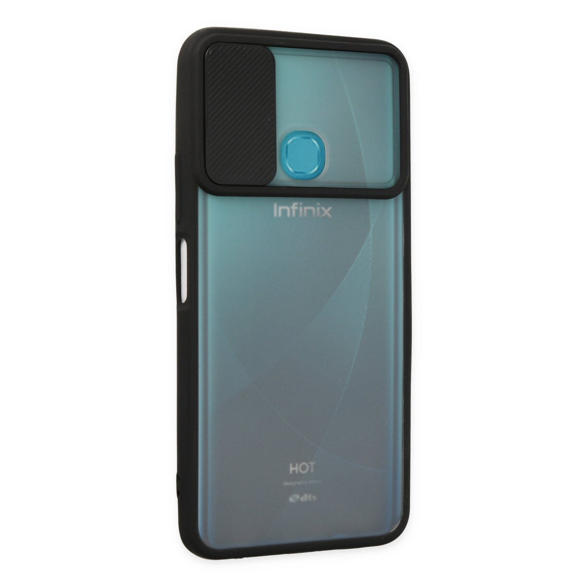 Newface İnfinix Hot 9 Kılıf Palm Buzlu Kamera Sürgülü Silikon - Siyah — görsel 8