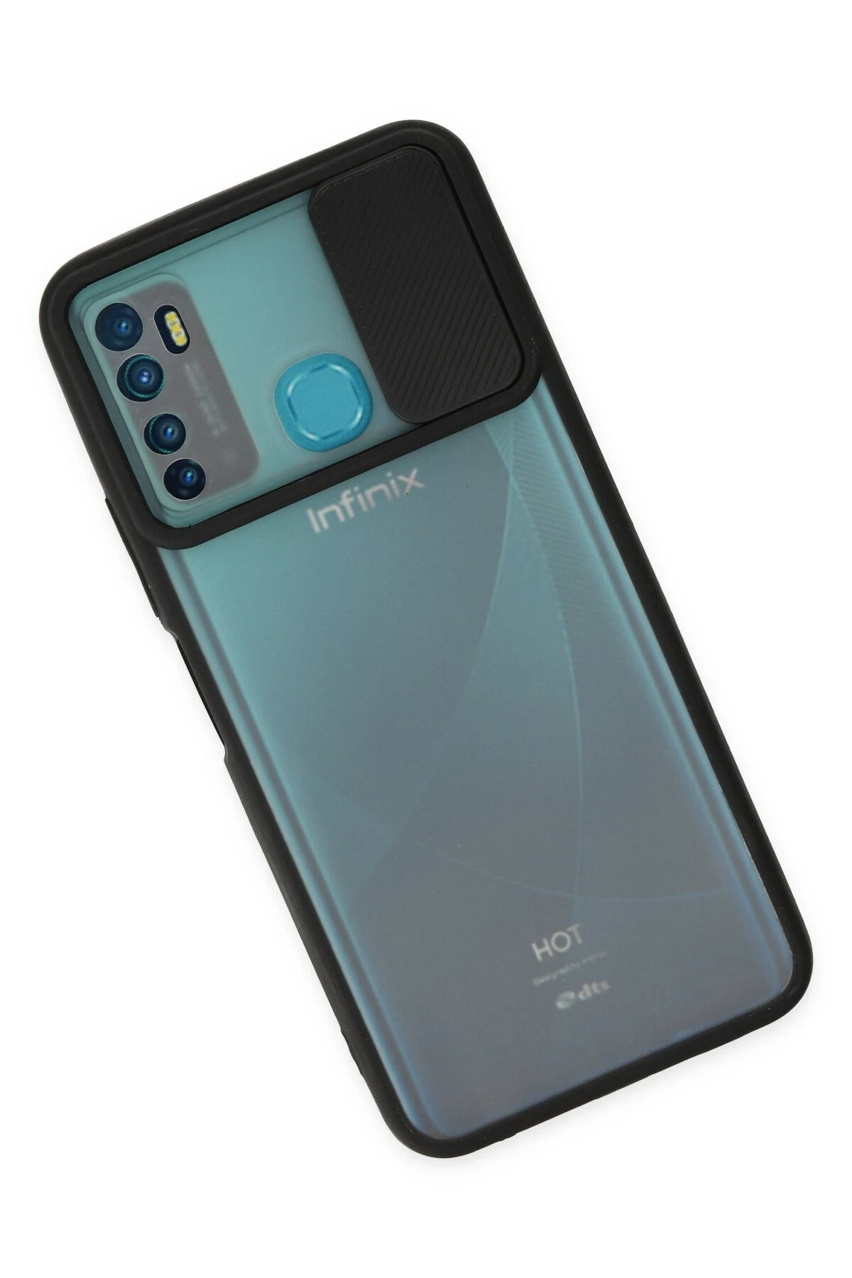 Newface İnfinix Hot 9 Kılıf Palm Buzlu Kamera Sürgülü Silikon - Siyah — görsel 3