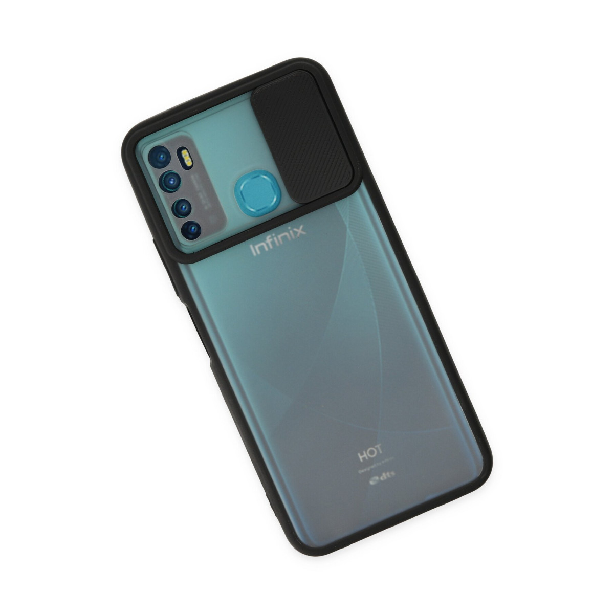 Newface İnfinix Hot 9 Kılıf Palm Buzlu Kamera Sürgülü Silikon - Siyah — görsel 9