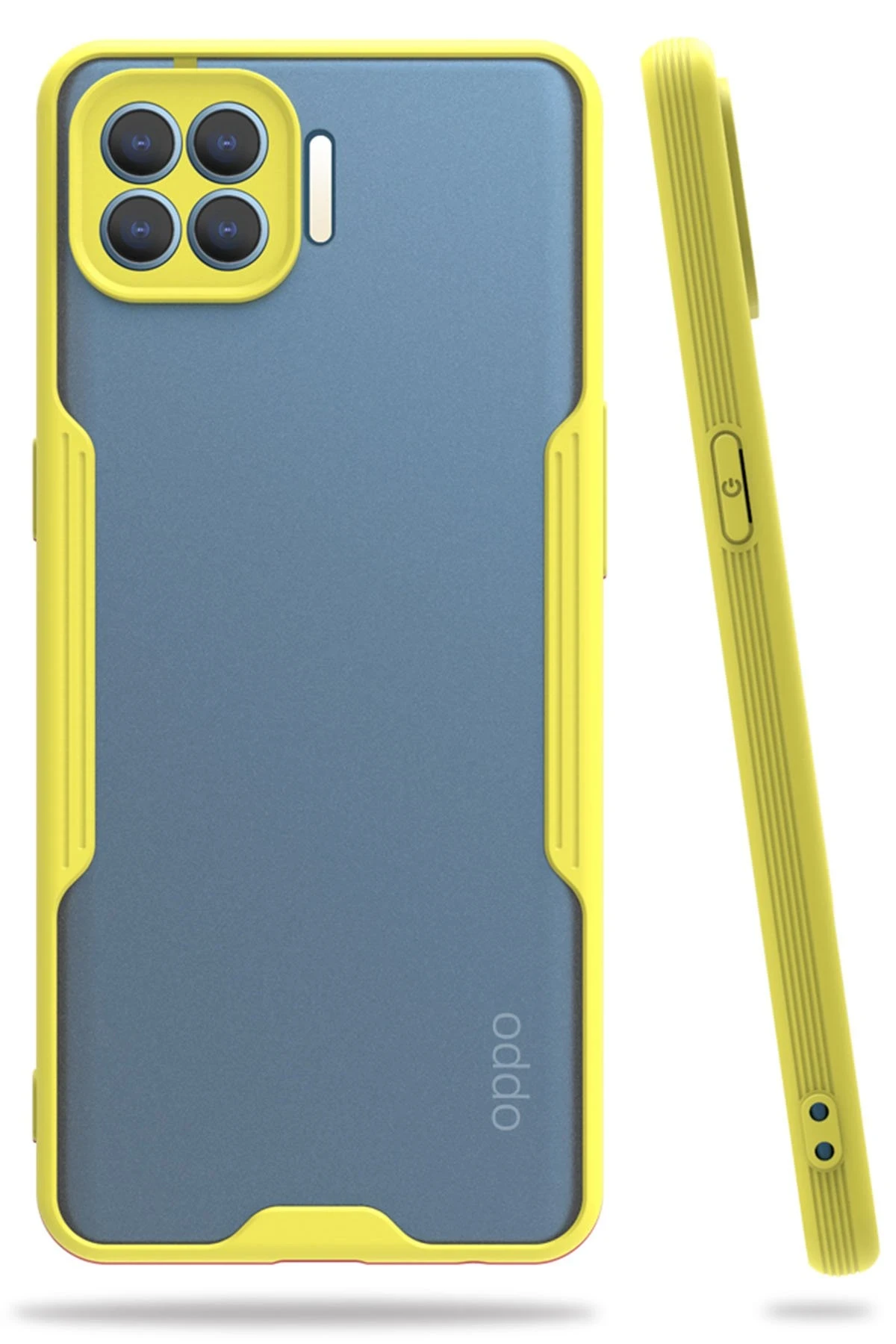 Newface Oppo Reno 4 Lite Kılıf Platin Silikon - Sarı