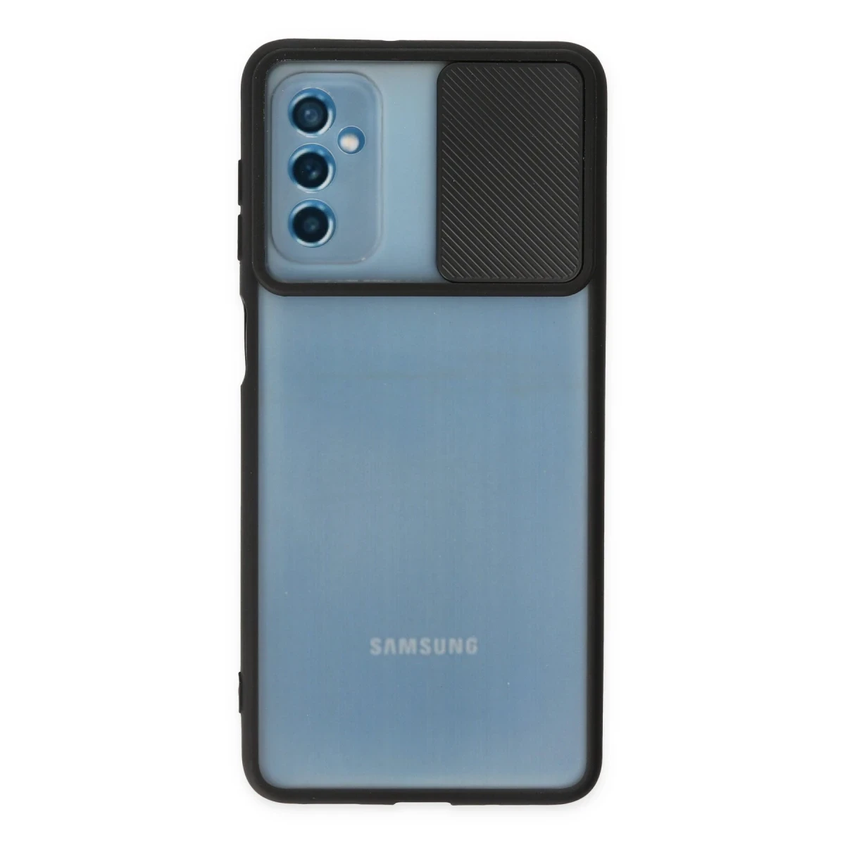 Newface Samsung Galaxy M52 5G Kılıf Palm Buzlu Kamera Sürgülü Silikon - Siyah — görsel 4